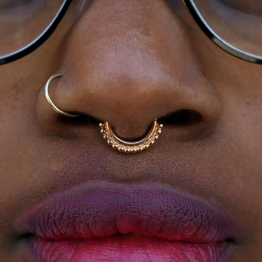 a beautiful septum piercing