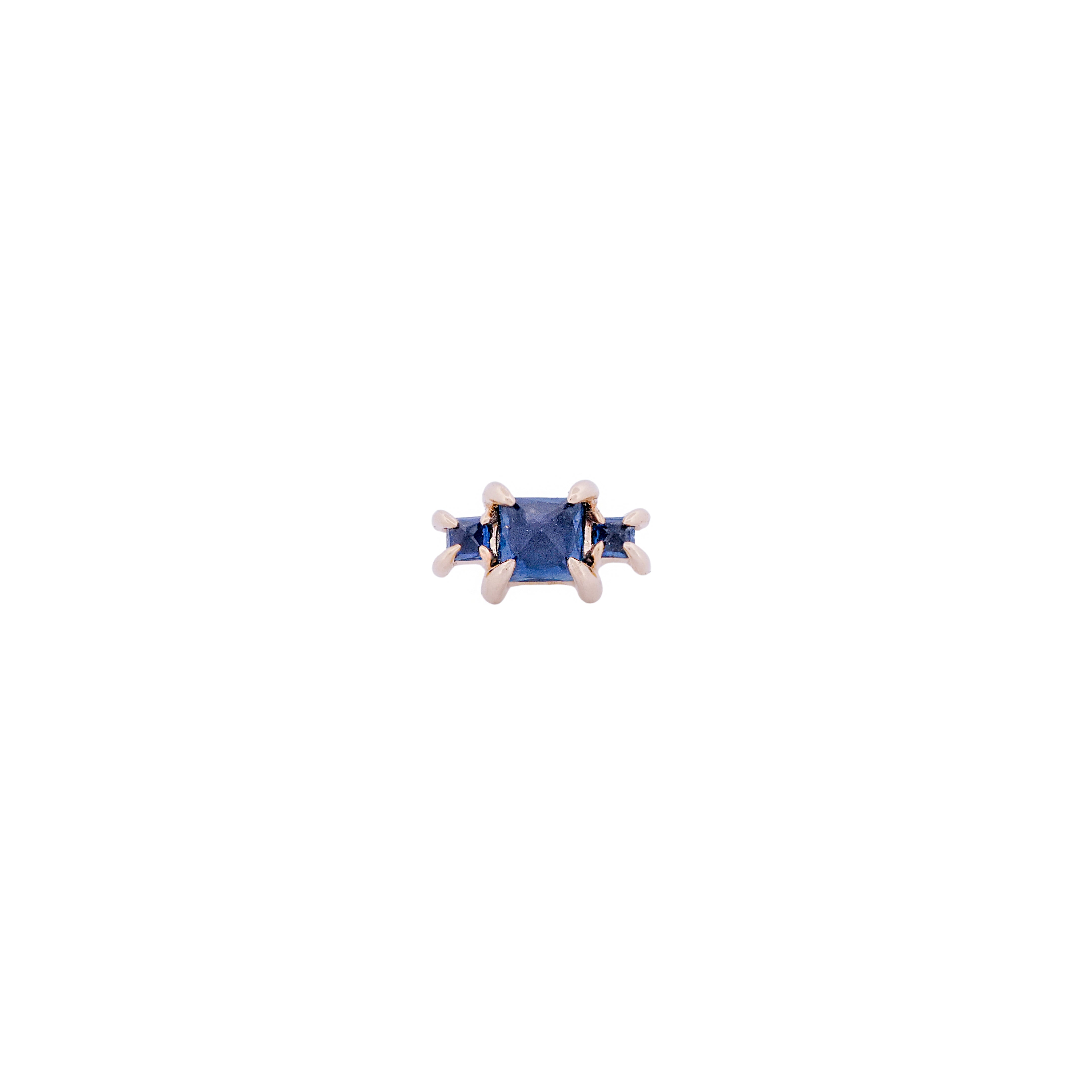 Classic Temple Stud - Blue Sapphire
