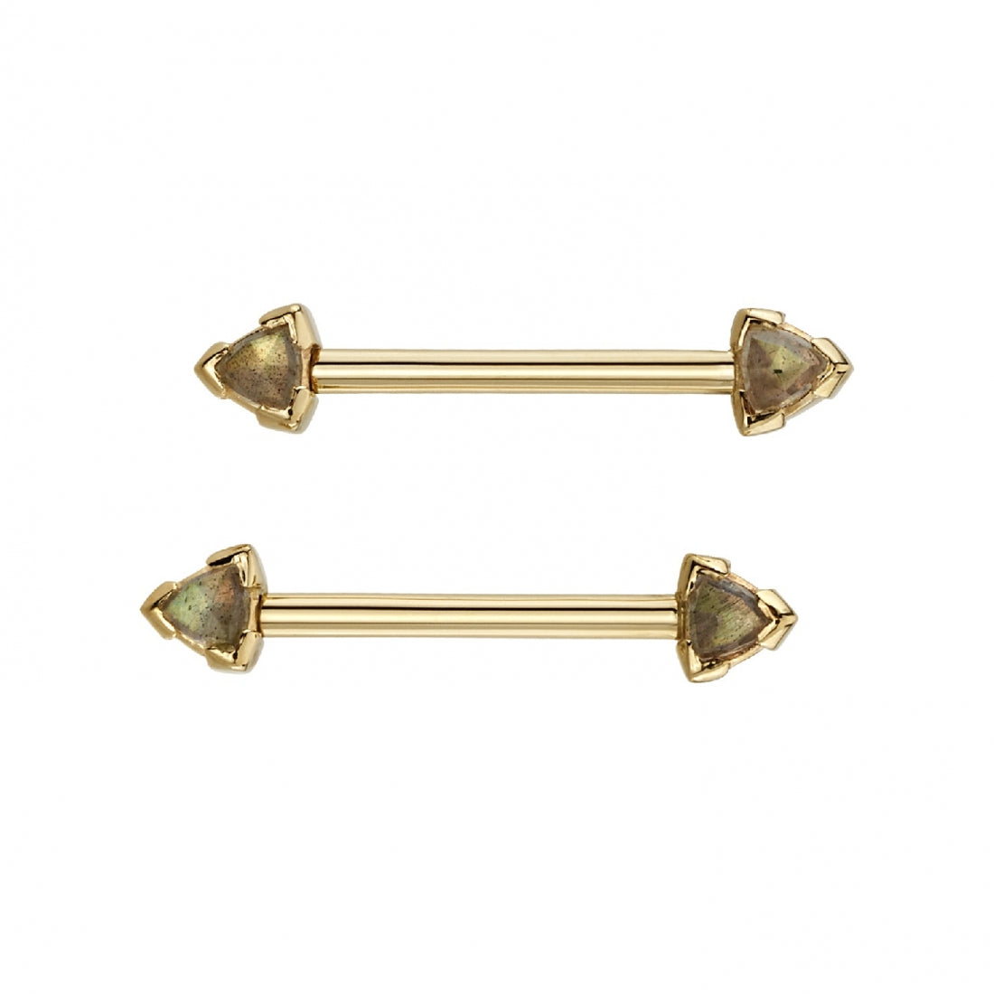 Half Bezel Trillion Nipple Barbell