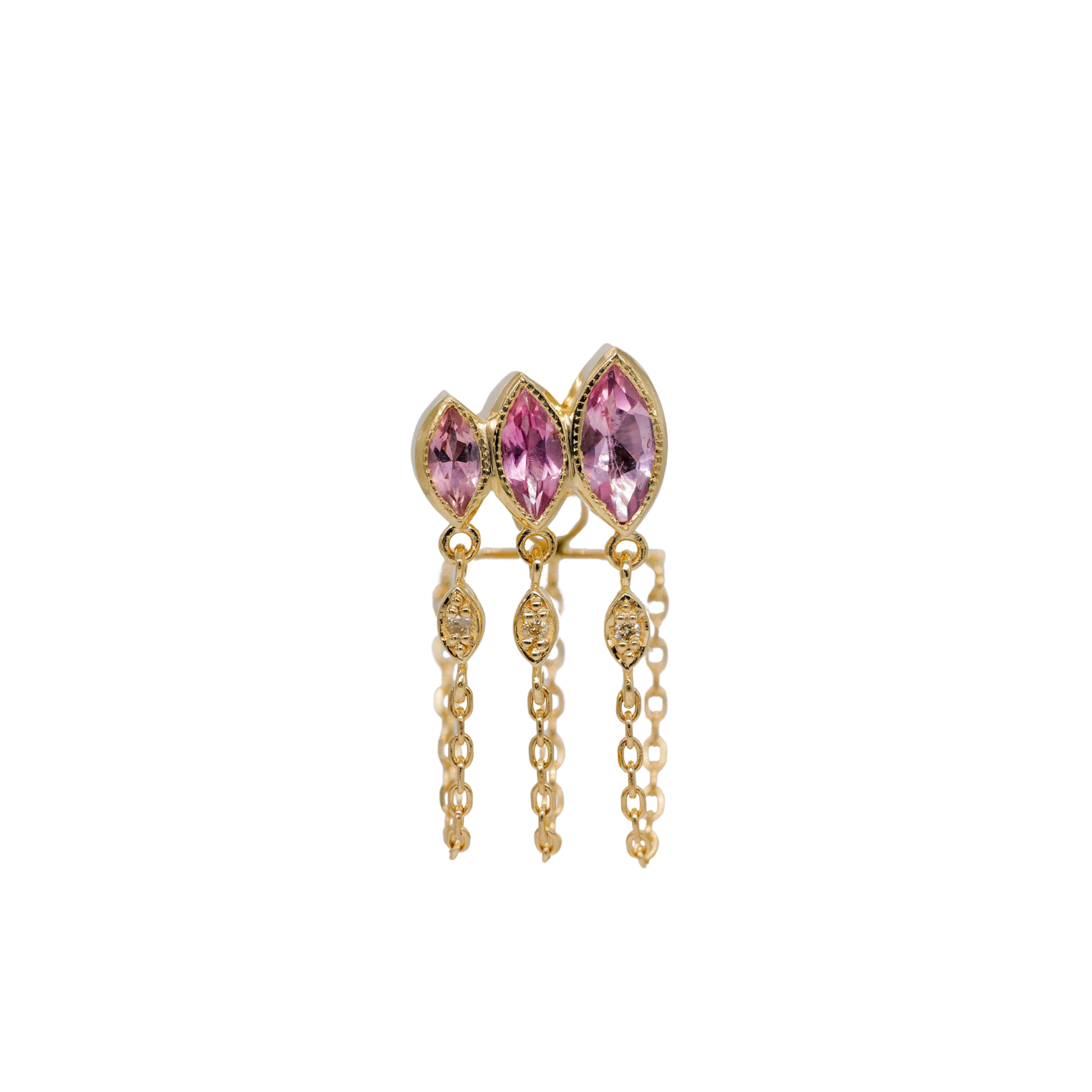 Triple Marquise Chain Earring