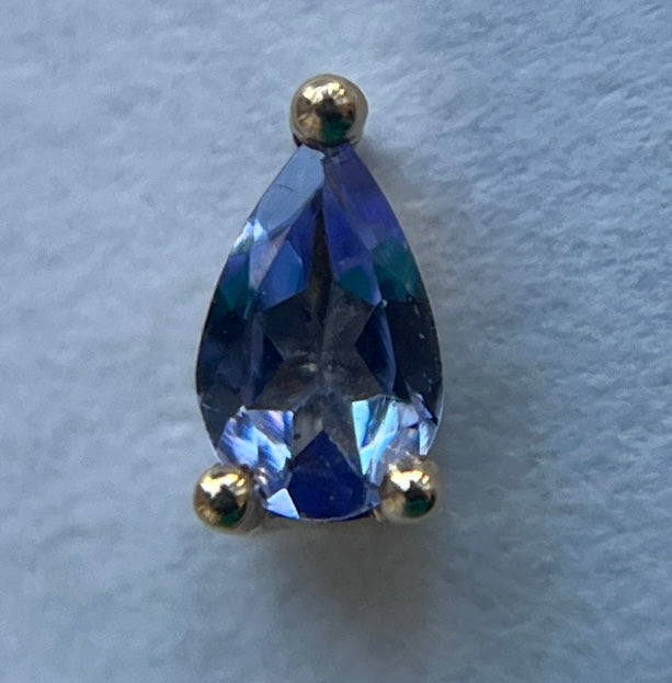 3 Prong Stone Pear - Colored (5x3mm)