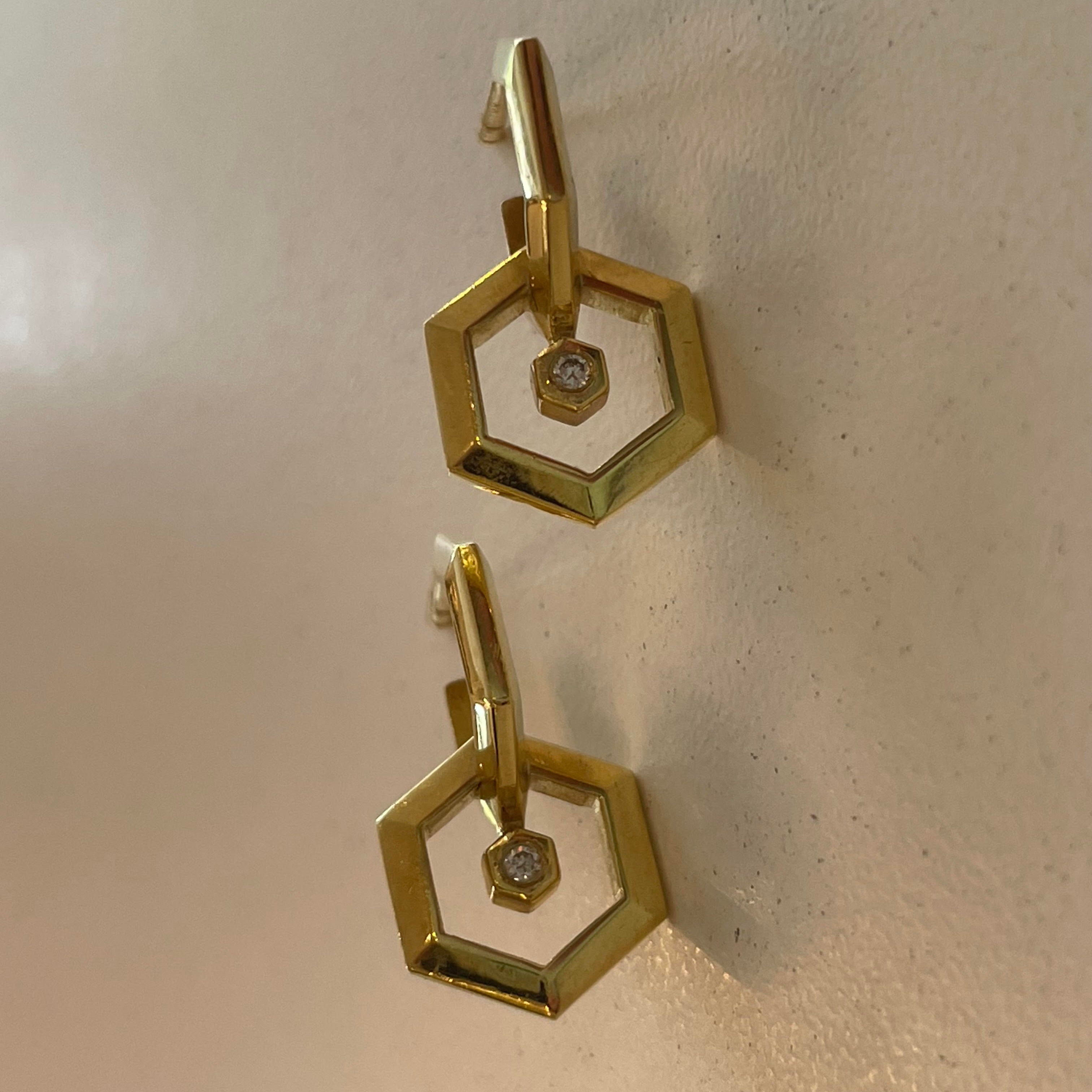 Diamond Core Hex Earrings
