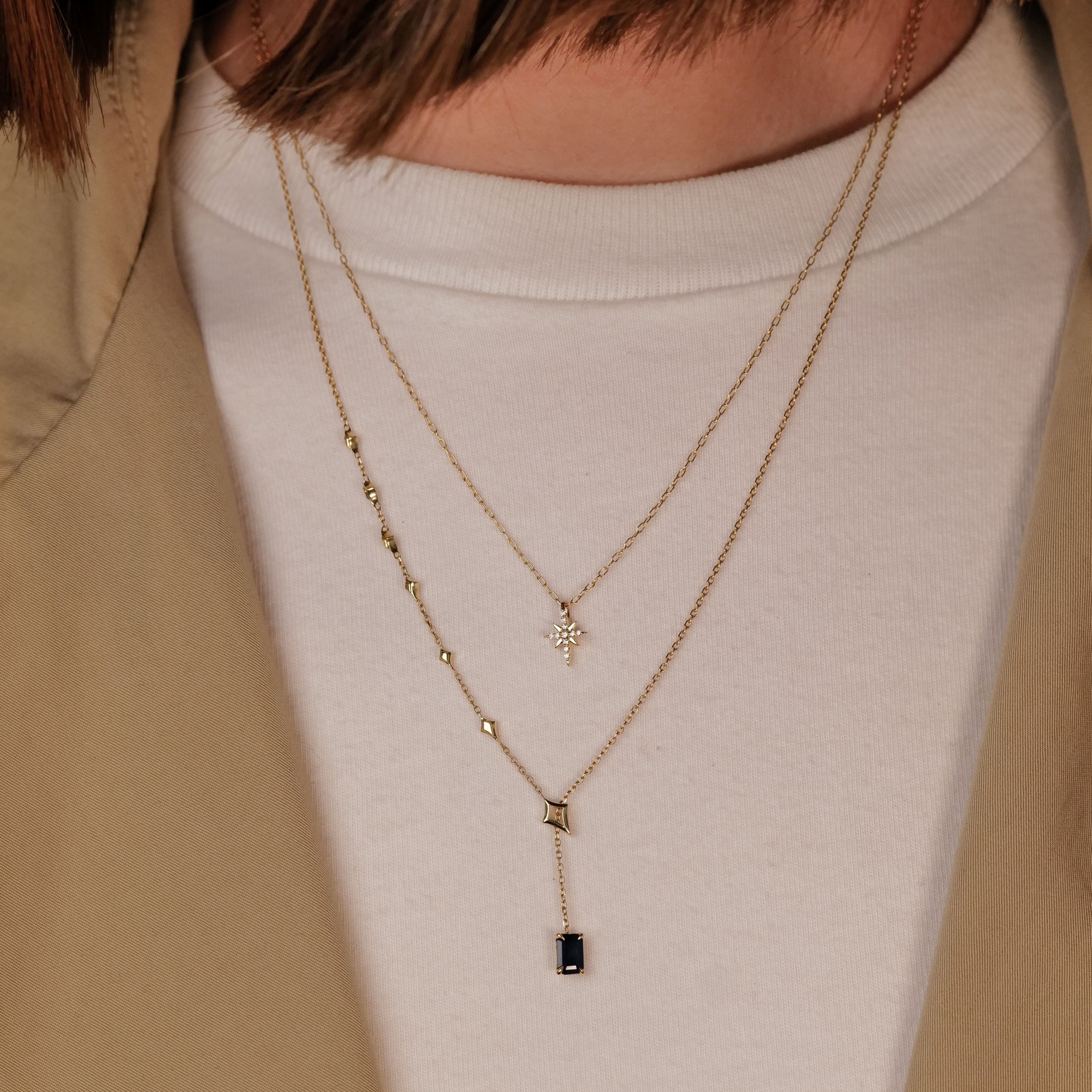 North Star Lariat Necklace - Sapphire