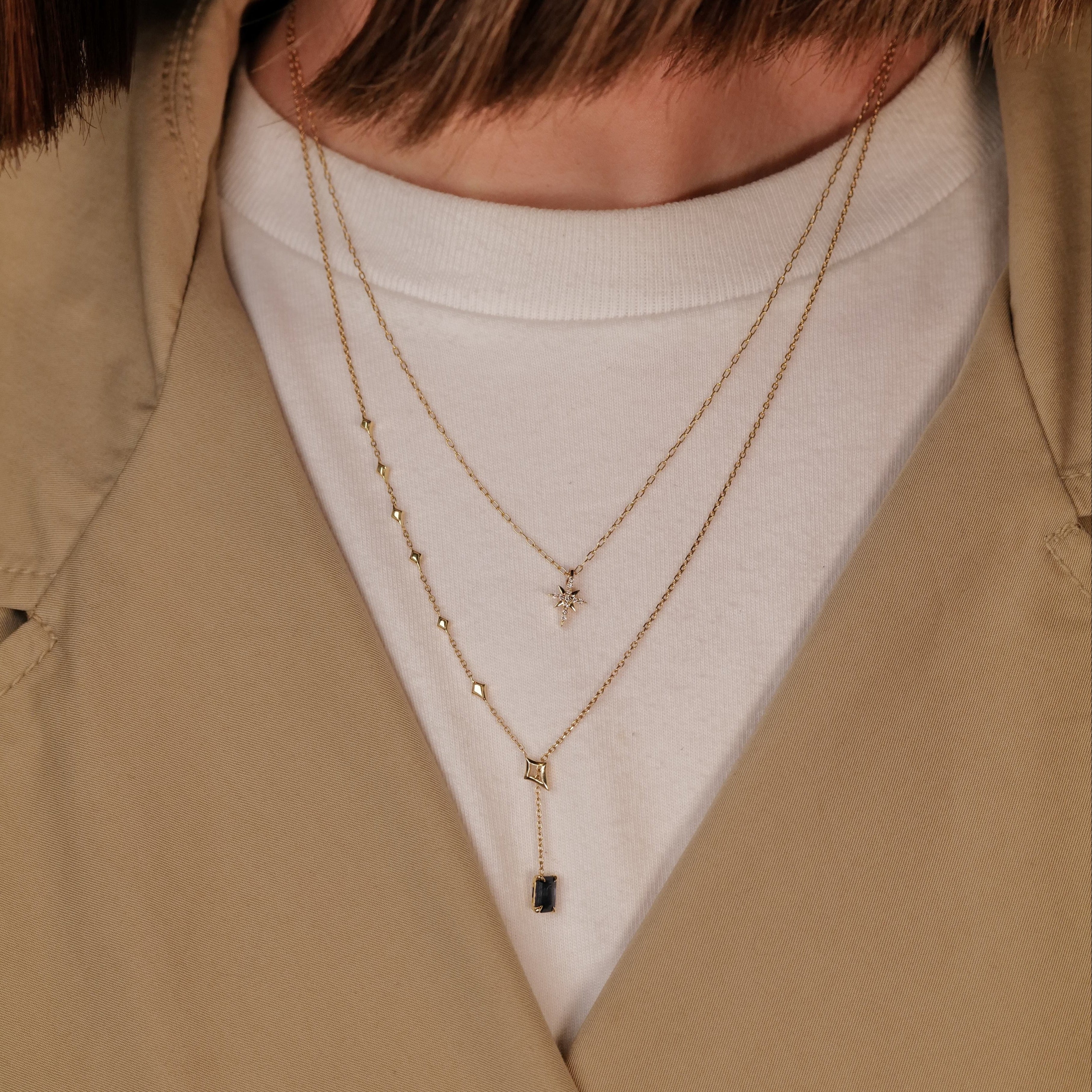 North Star Lariat Necklace - Sapphire