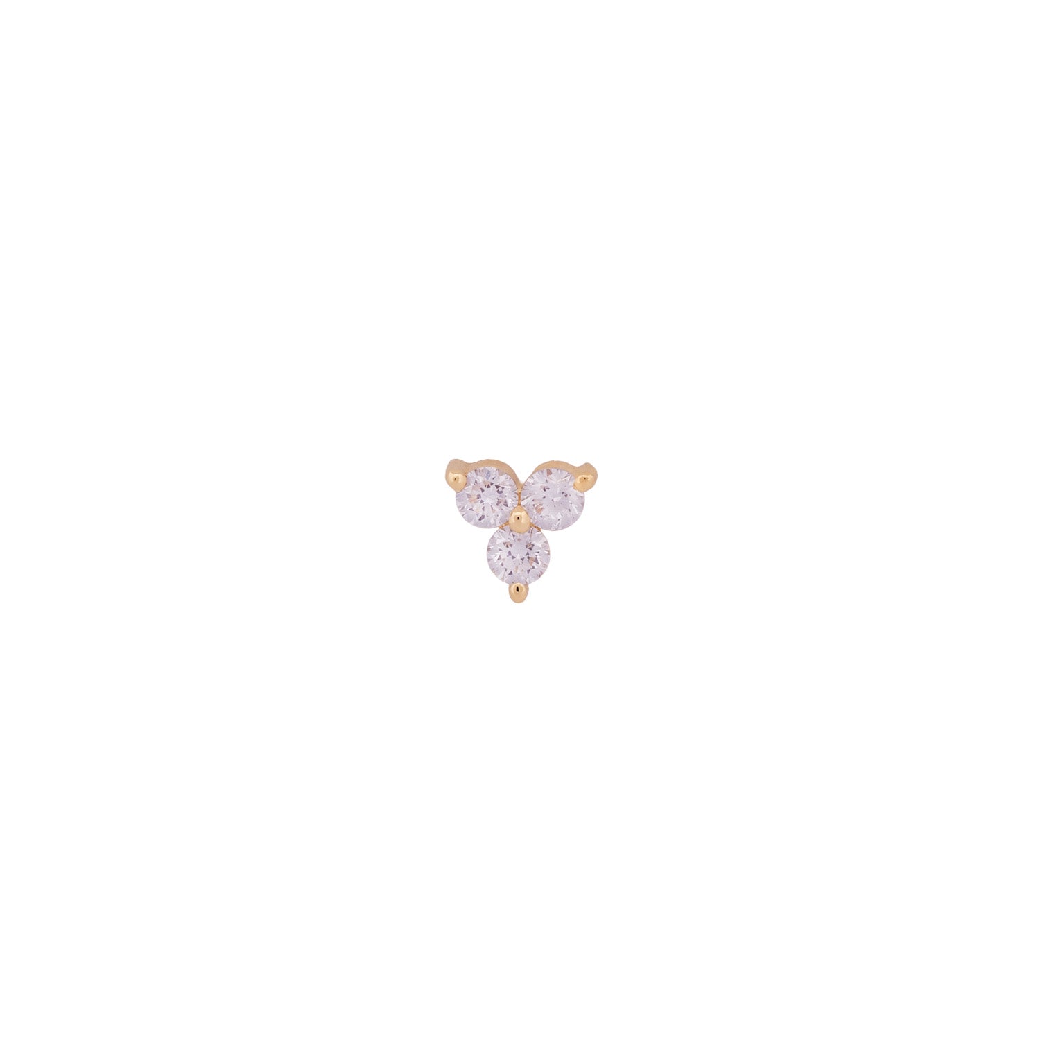 Fiat Lux 3 Gem Cluster - White Diamond (1mm) stud, perfect diamond flatback for your next piercing.