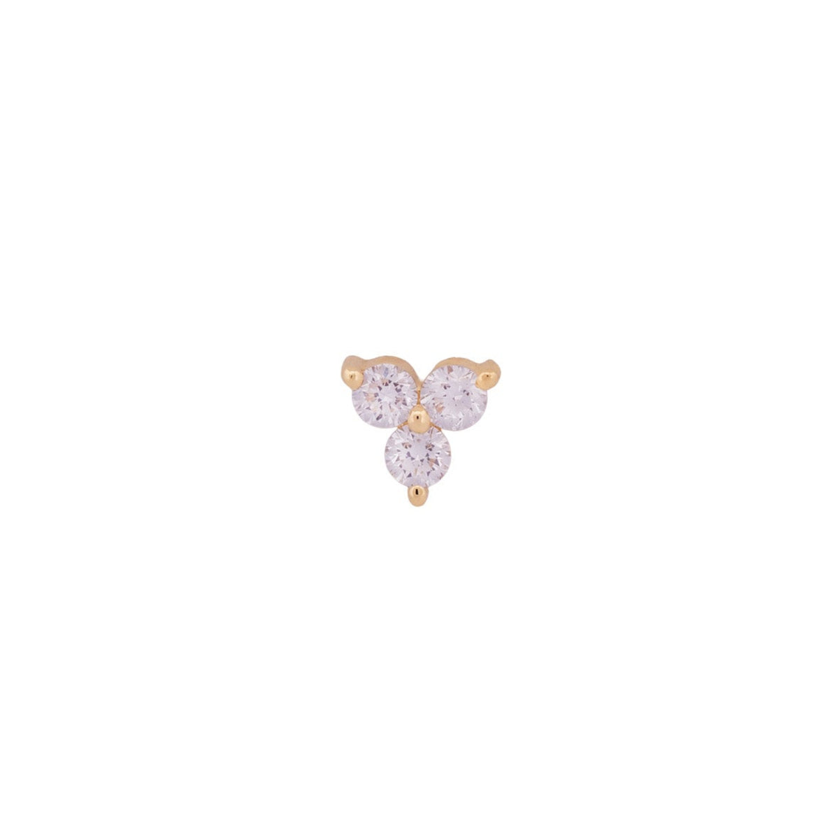 Fiat Lux 3 Gem Cluster - White Diamond (1mm) stud, perfect diamond flatback for your next piercing.