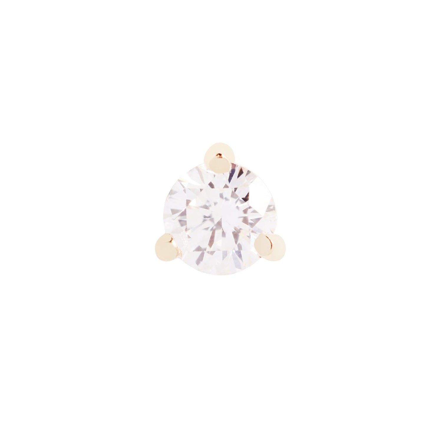 3 Prong Round - White Diamond (3mm)