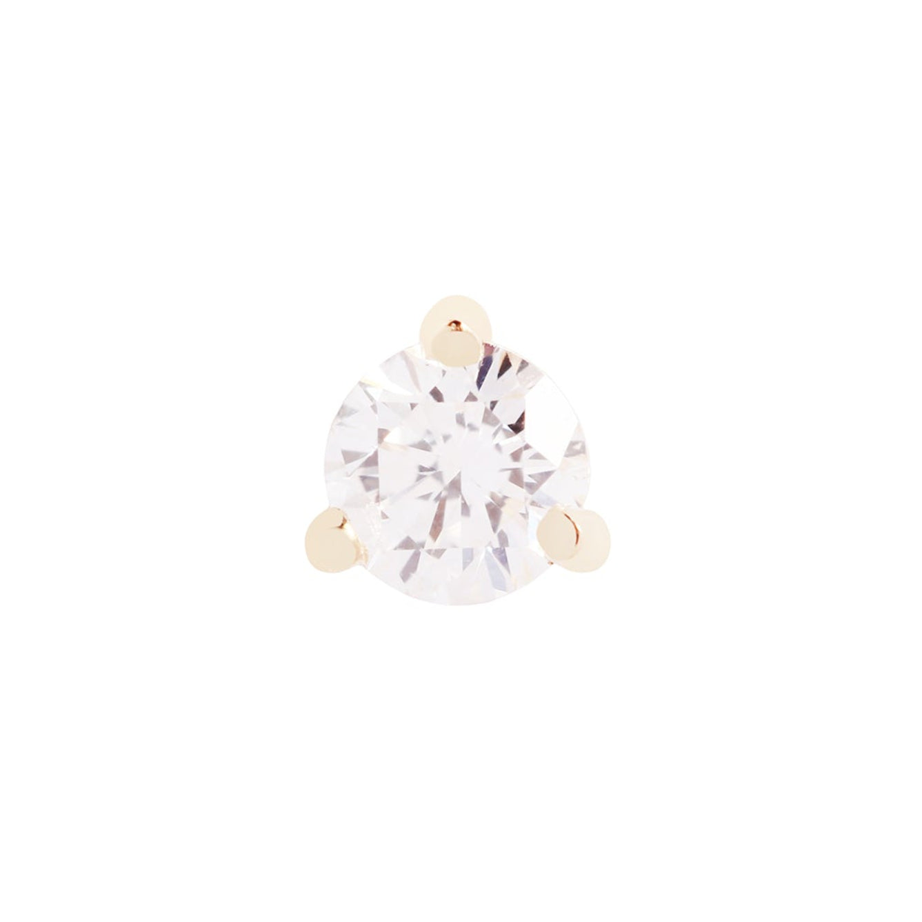 3 Prong Round - White Diamond (4mm)