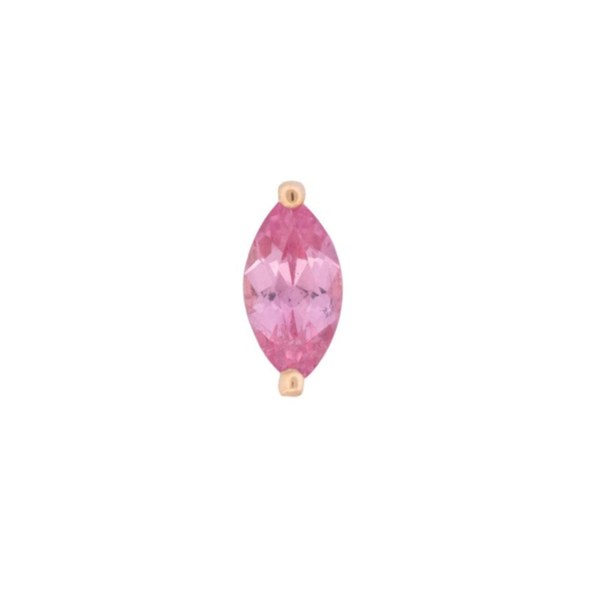 The Fiat Lux Grande Marquise Prong (4x2mm) colored stone labret jewelry shown on a white background.