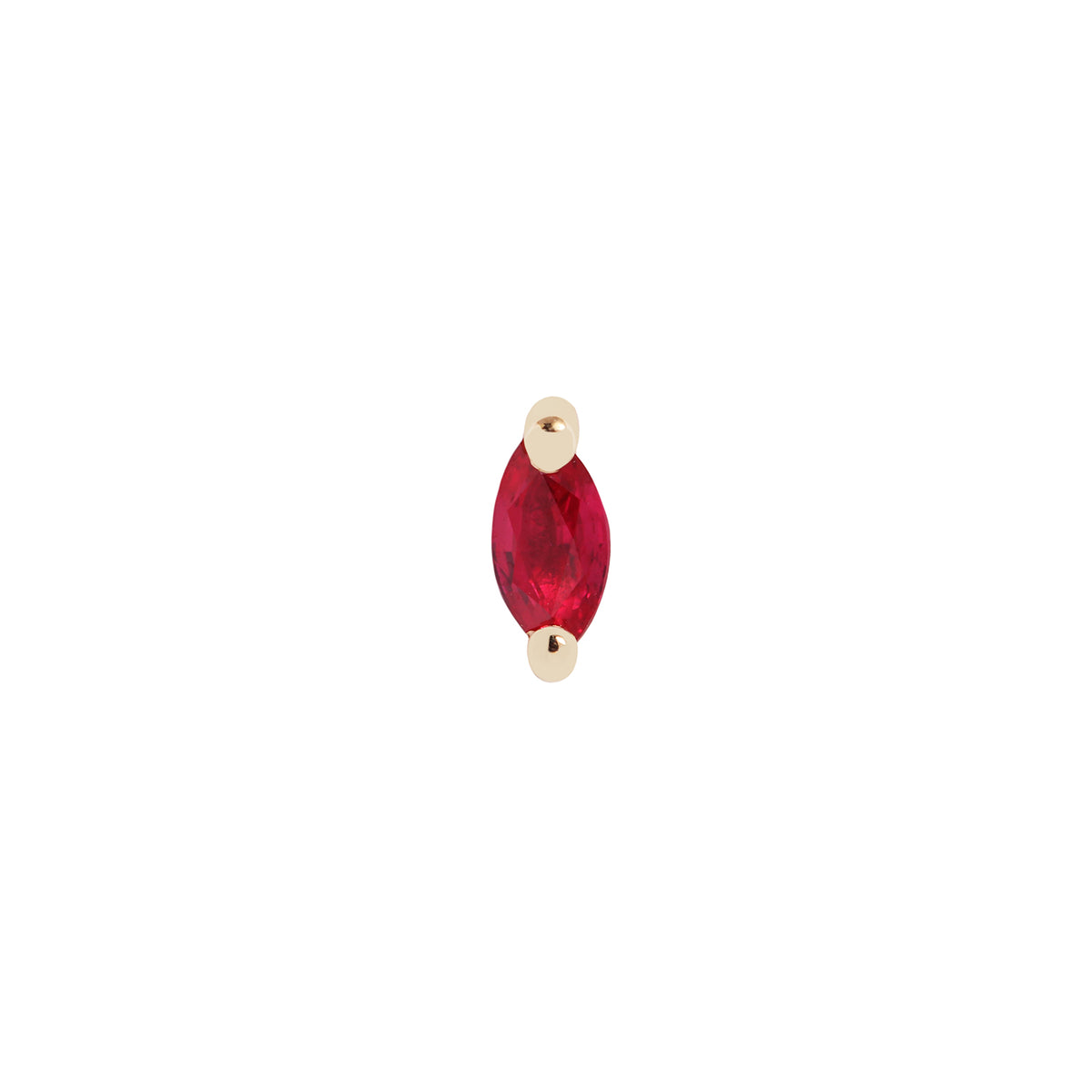 Fiat Lux Classic Marquise Prong - Colored Stone (3x1.5mm) in a 14K gold two-prong setting for flatback piercing jewelry.