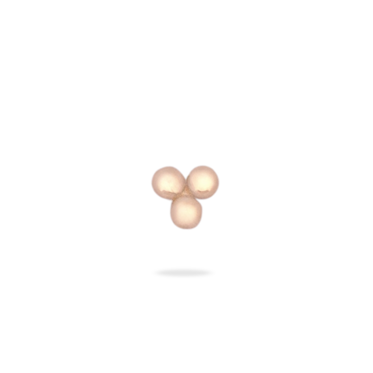 Three light brown spheres form the Fiat Lux 3 Bead Cluster (1.25mm), elegant piercing jewelry on a white background.