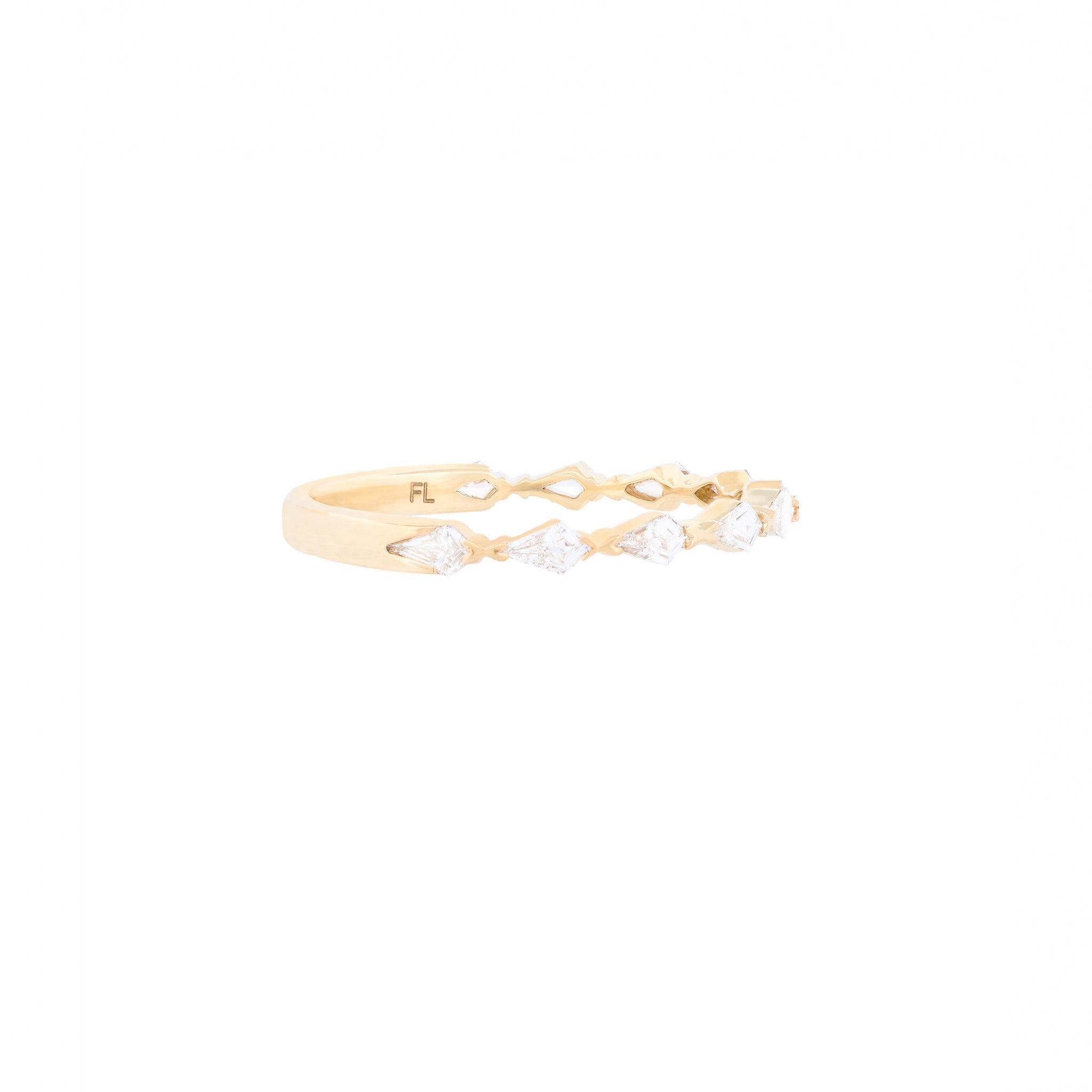 Petite Centered Kite Ring - White Diamond