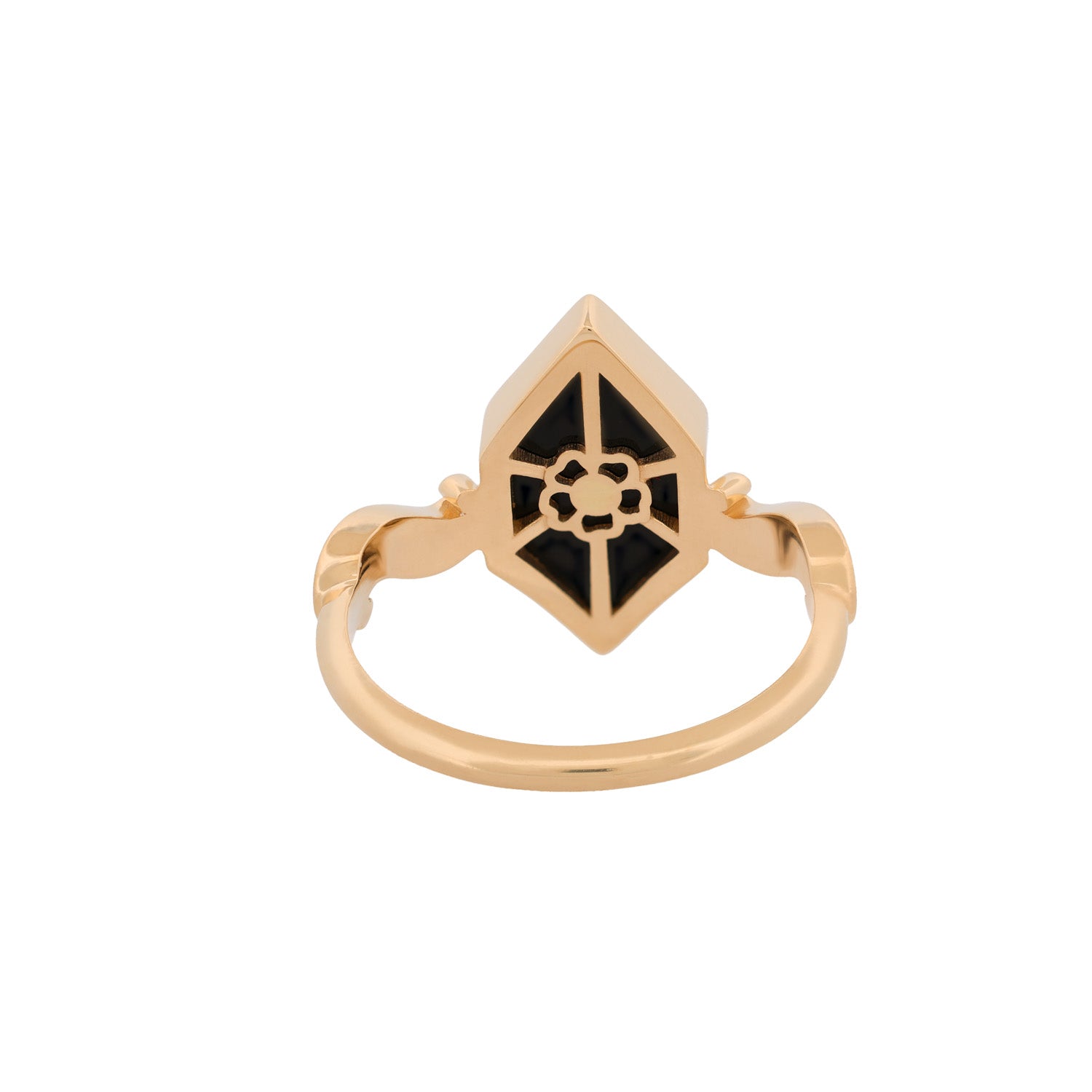 Inlay Skull Scroll Ring