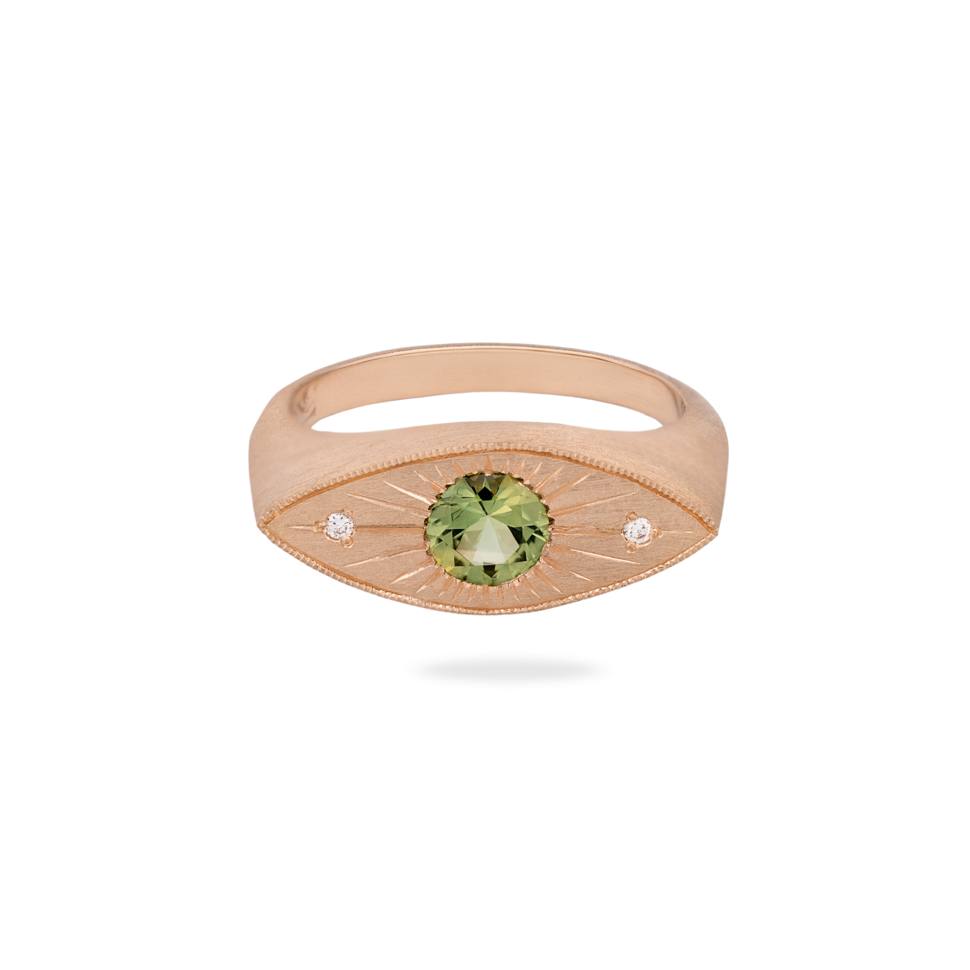 Classic Brilliant Third Eye Ring - Lucky Green Sapphire (0.77ct)