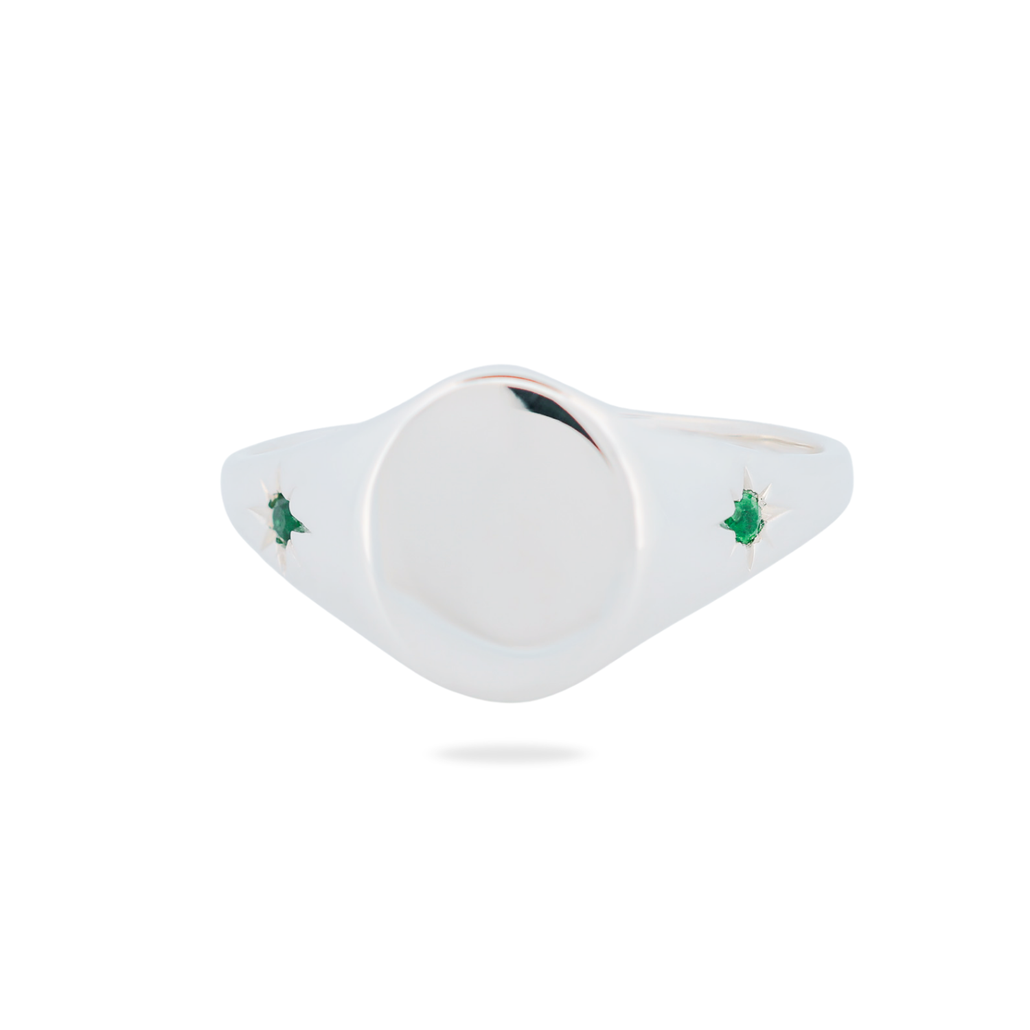 Grande Vertical Oval Signet Ring - Star Set (S)