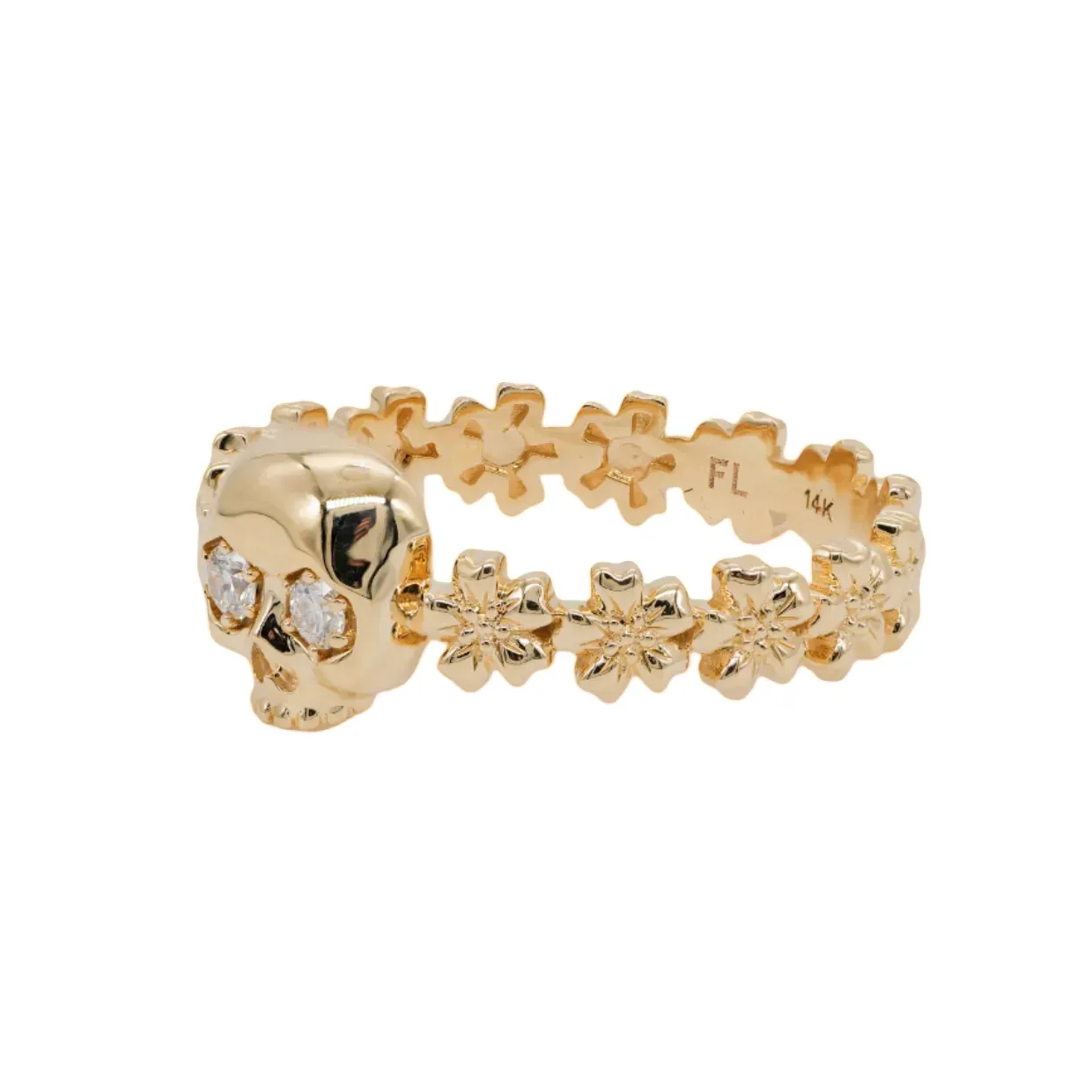 Forget Me Not Skull Ring
