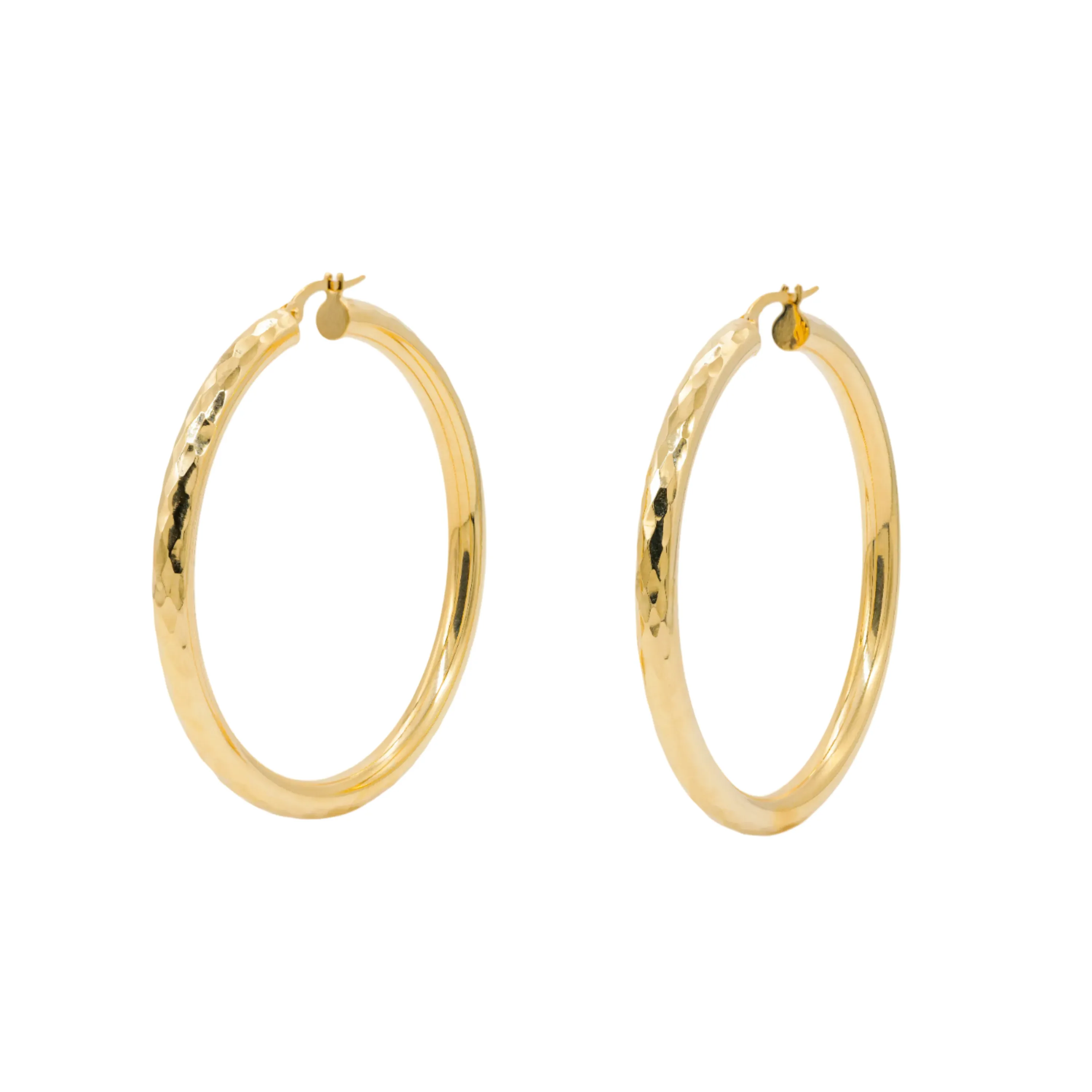 Slim Faceted Hoops