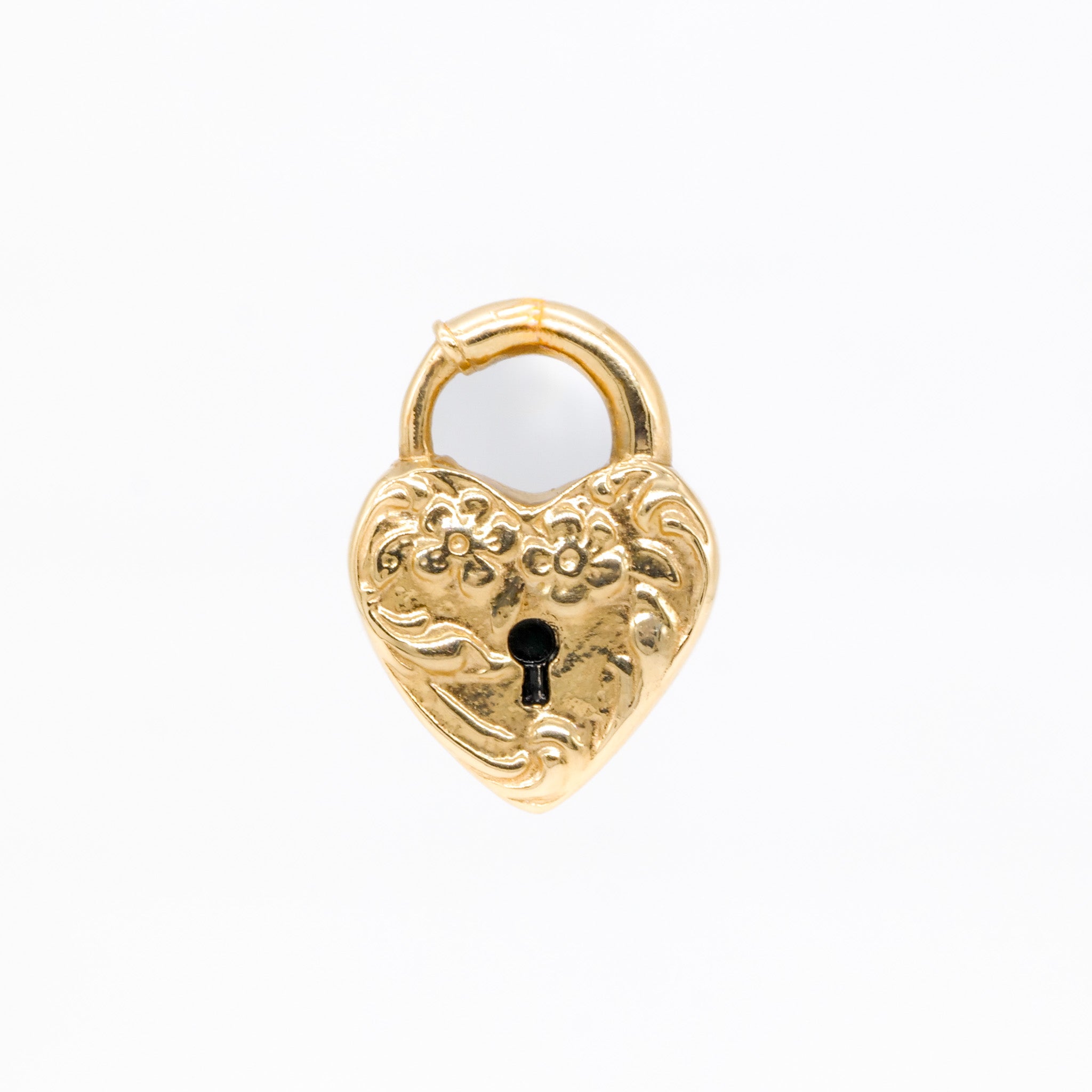 Forget-Me-Not Heart Lock Charm (G)