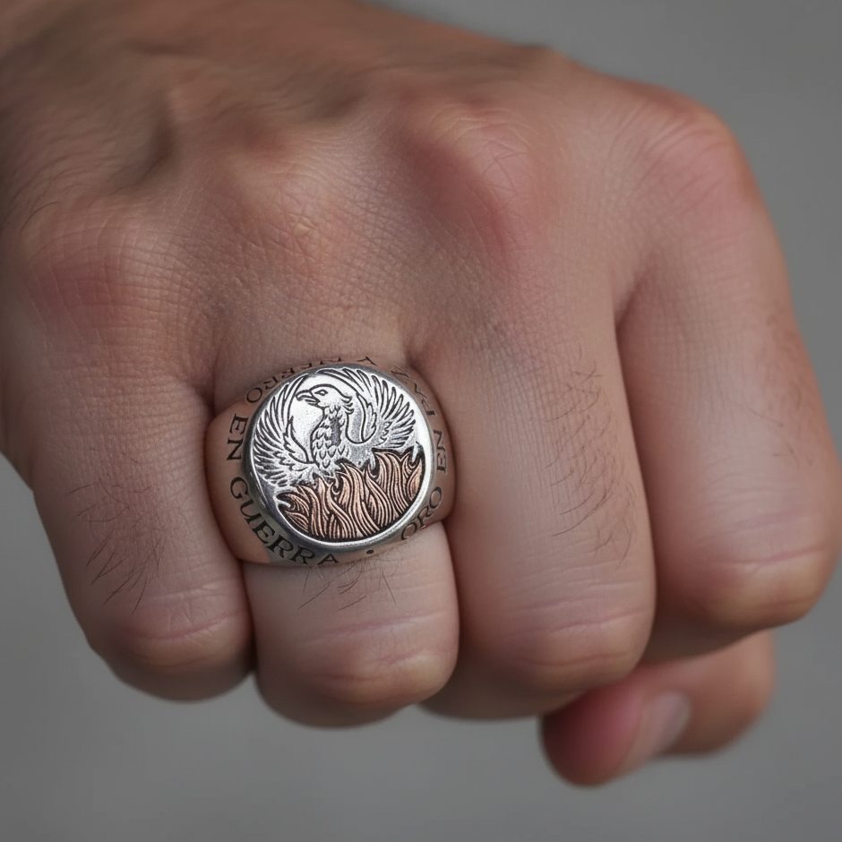 Oro En Paz Signet Ring