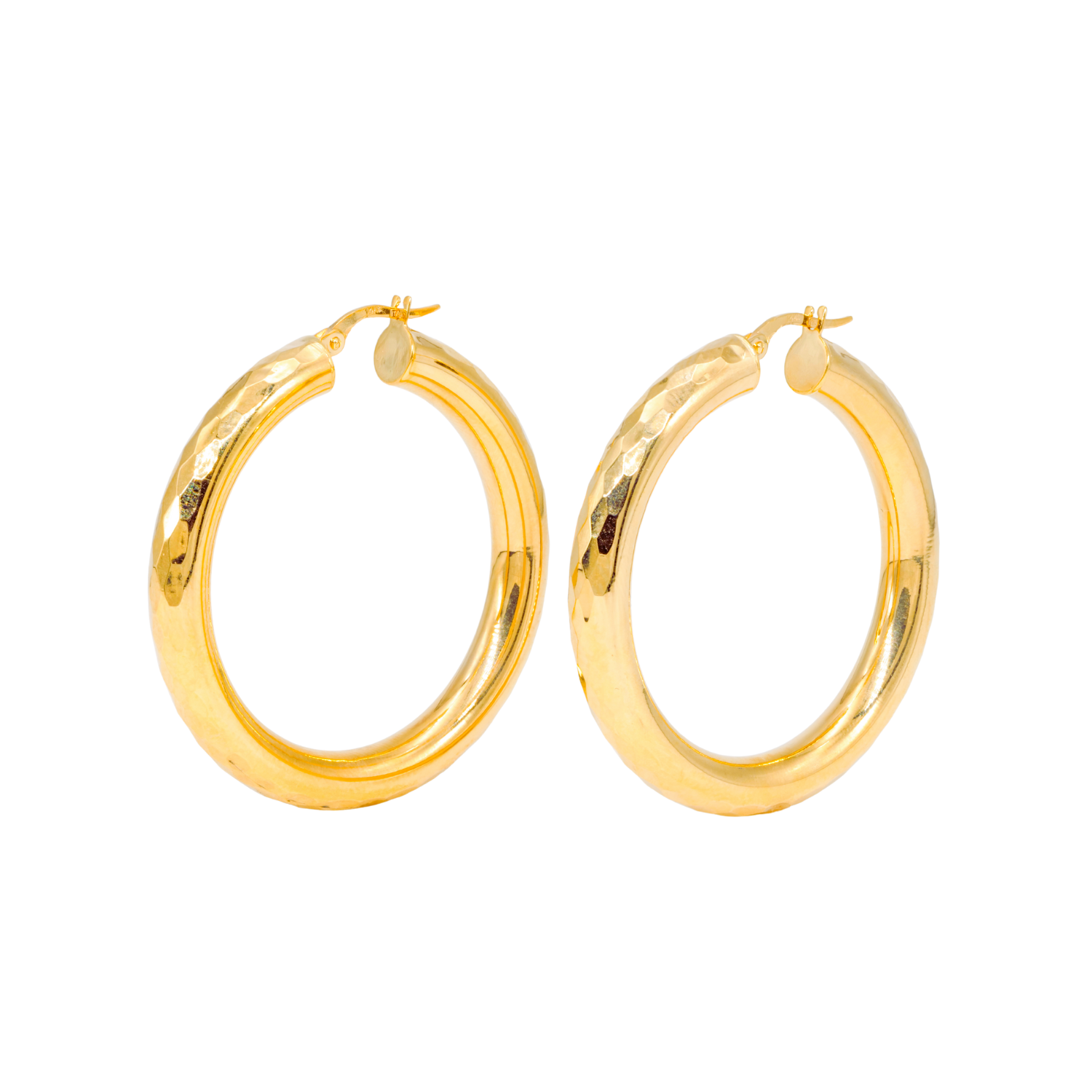 Grande Faceted Hoops - 30mm