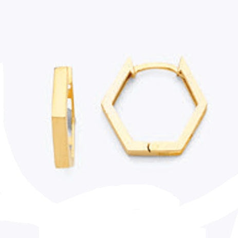 Petite Hexagon Huggie Hoop