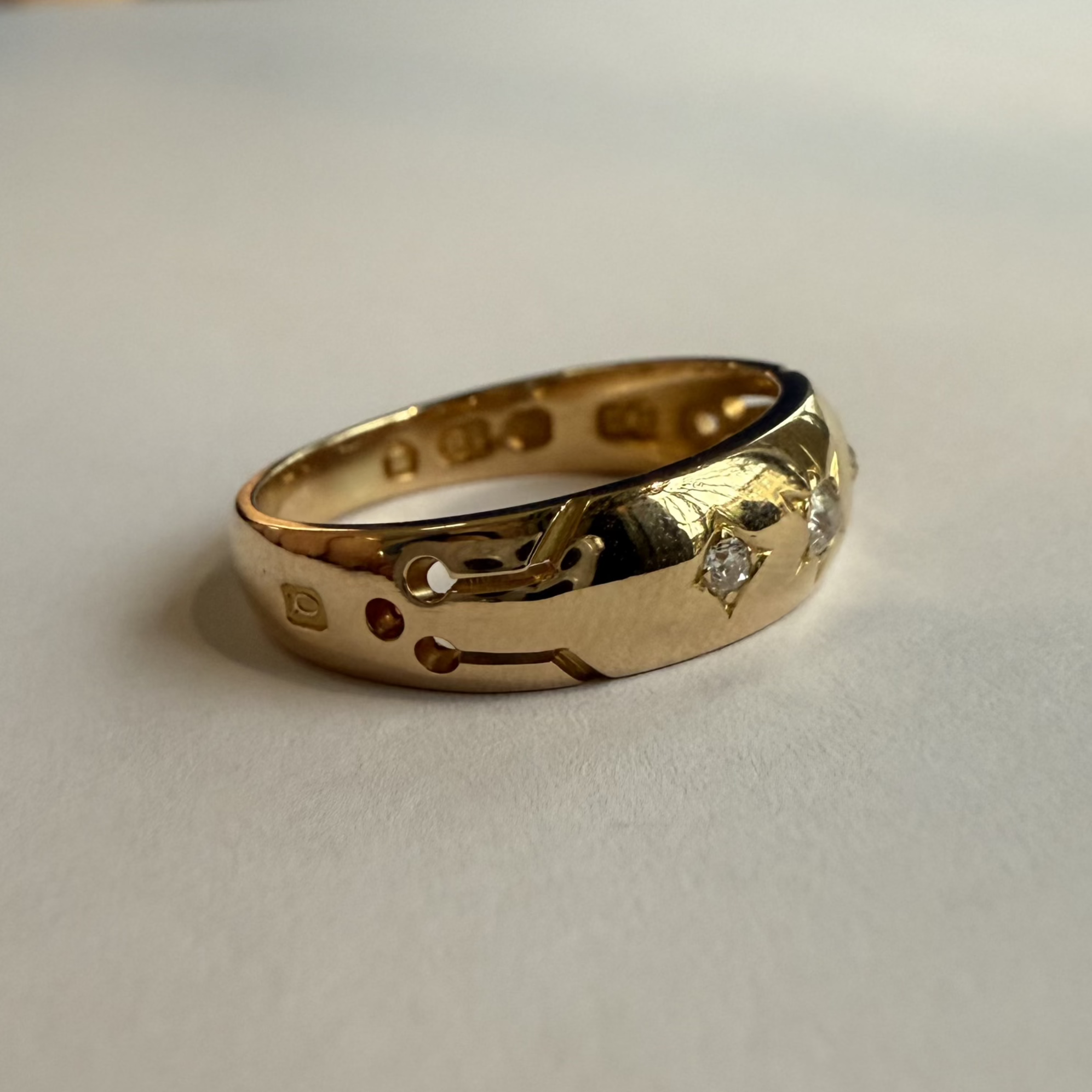 3 Stone Star Set Ring - London 1890 (Vintage)