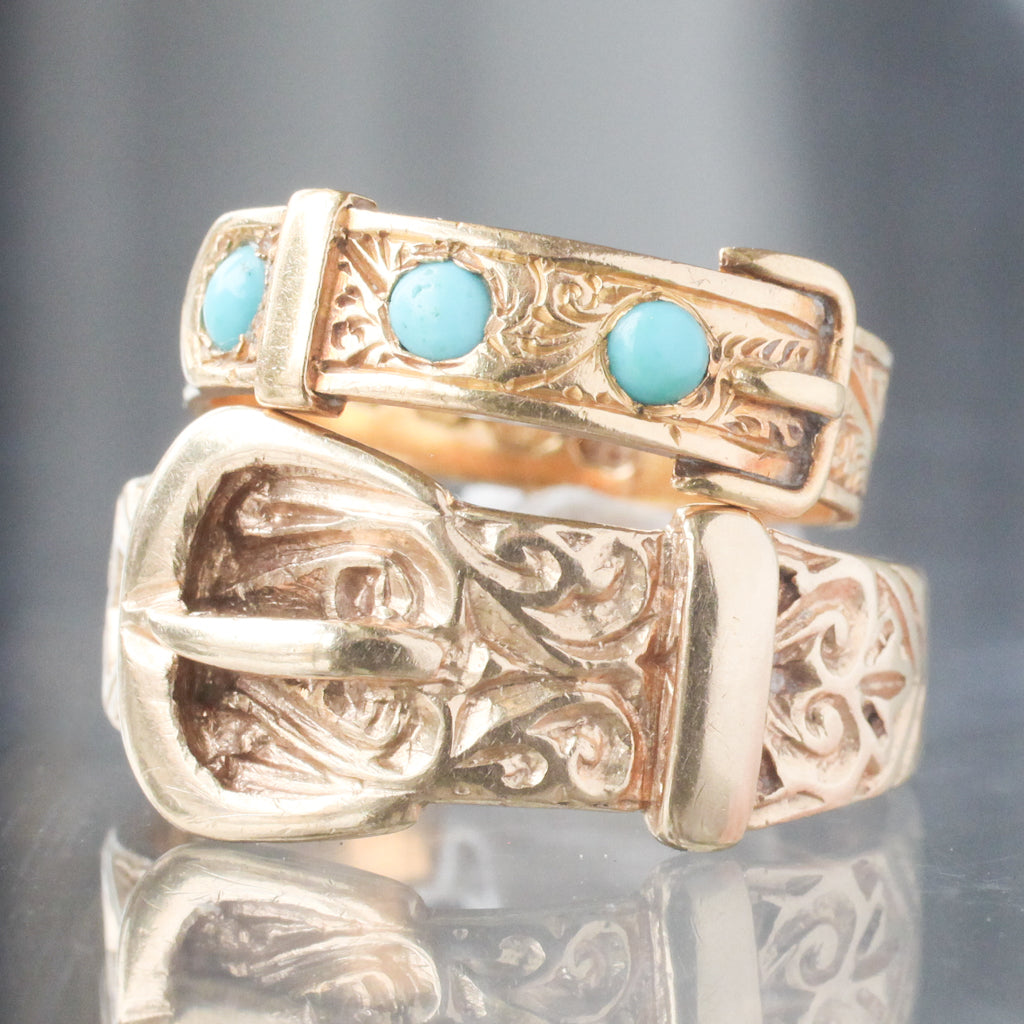 Victorian Turquoise Buckle Ring