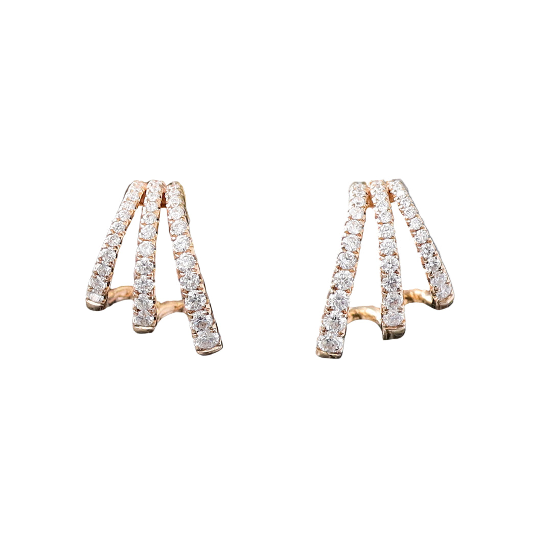 Graduated 3 Row Pavé Stud