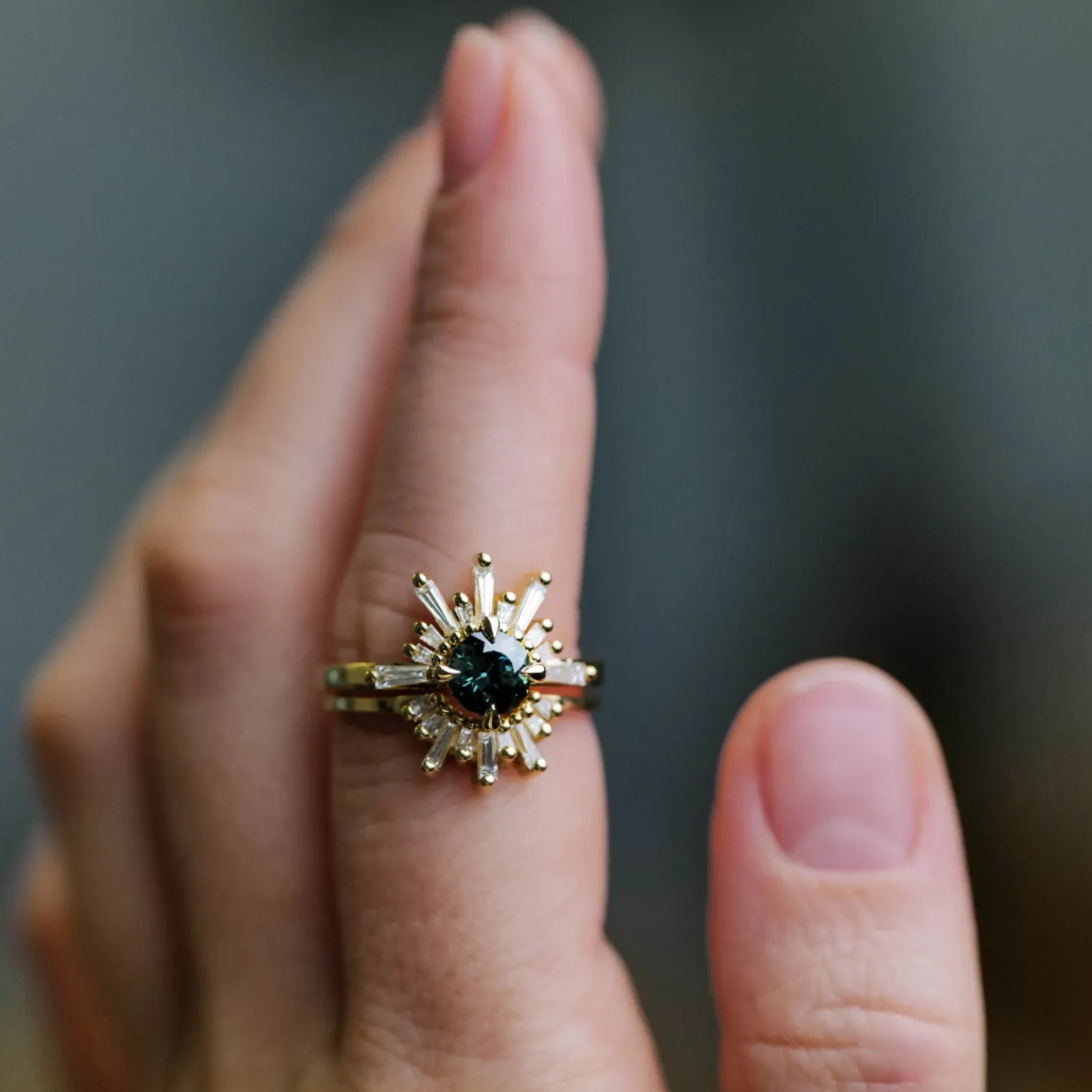 Classic Demi Feu - Peacock Teal Sapphire (1.042ct)