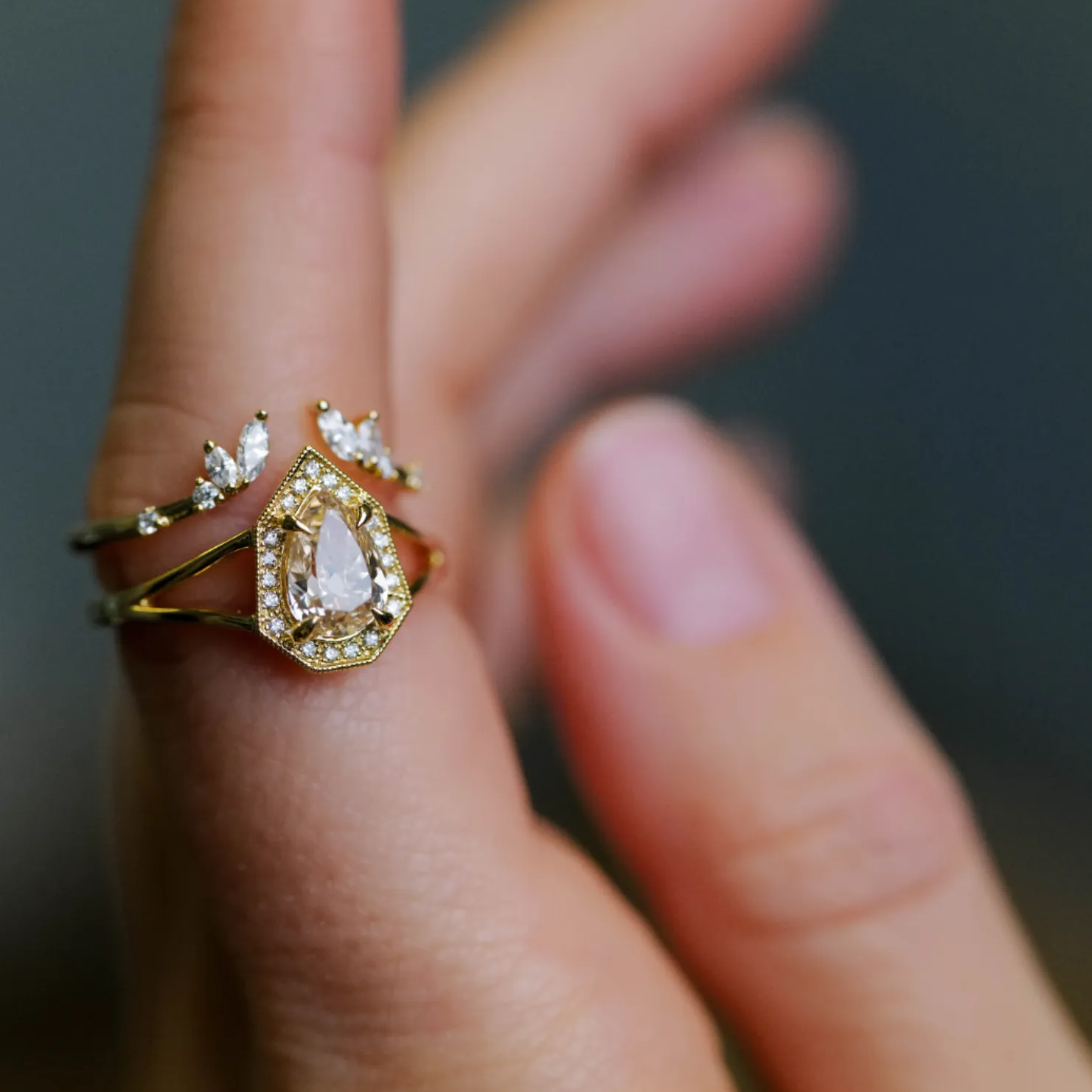 Petite Phoebe Ring - Light Champagne Diamond (1.13ct)