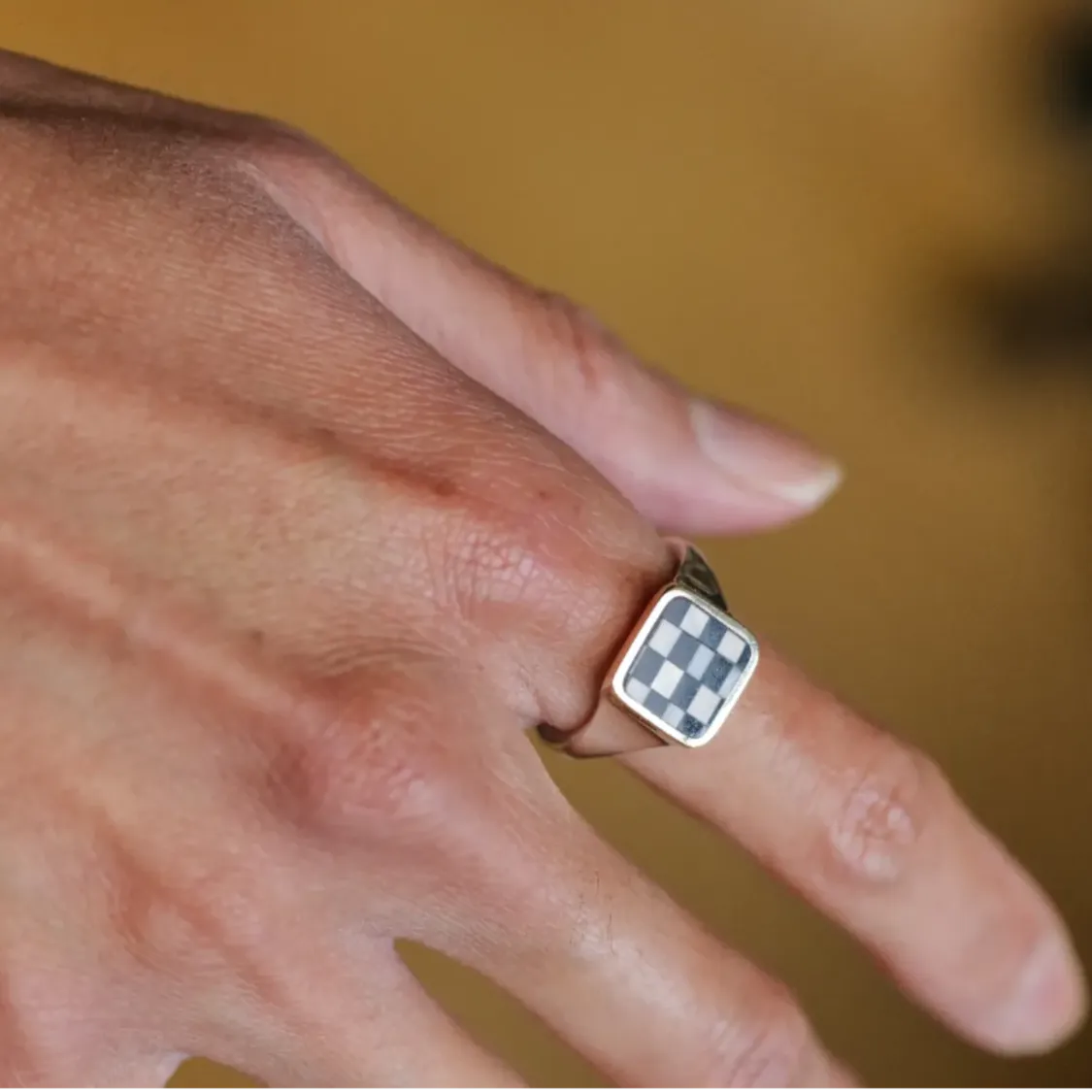 Soft Square Checkerboard Signet