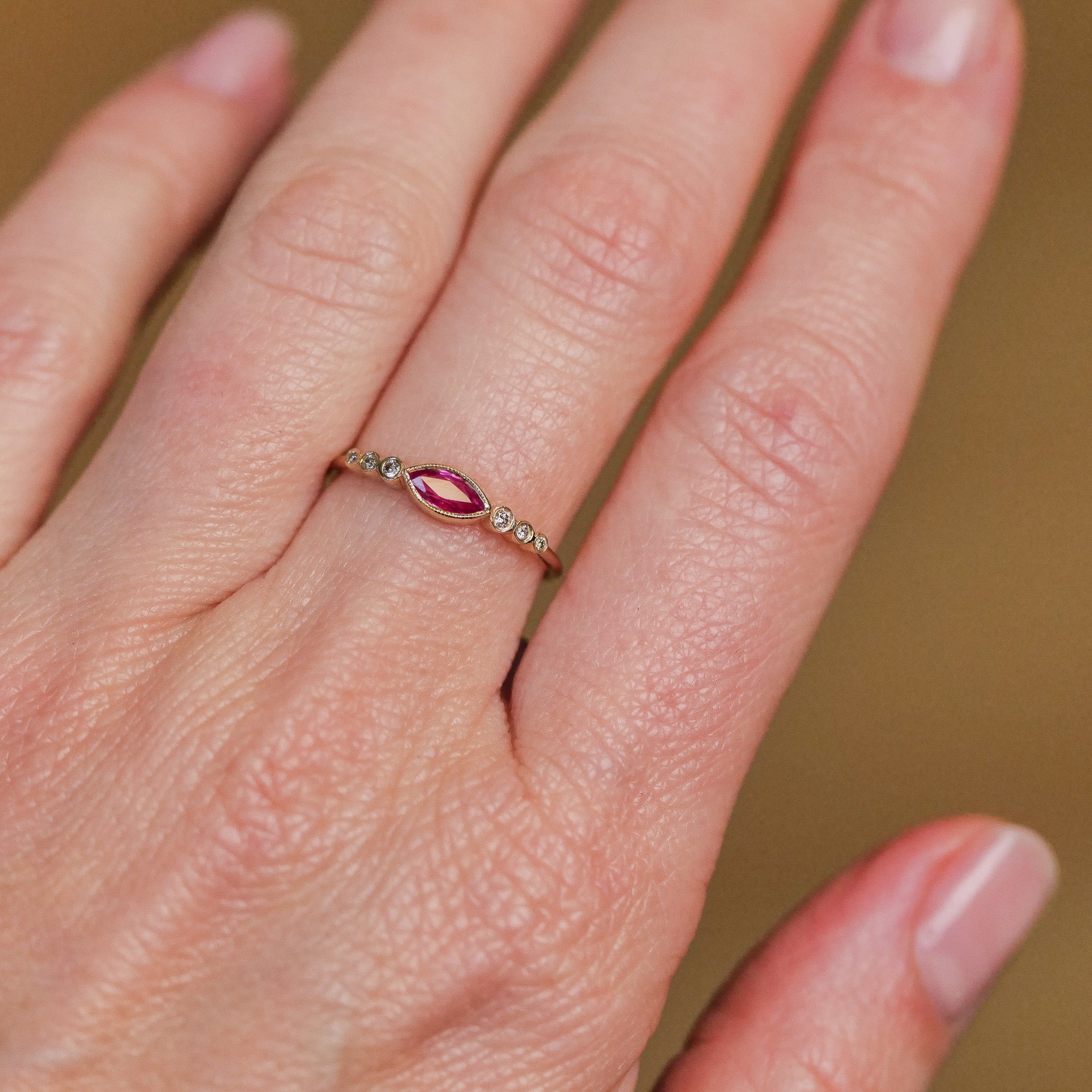 Marquise Eye Ring - Ruby