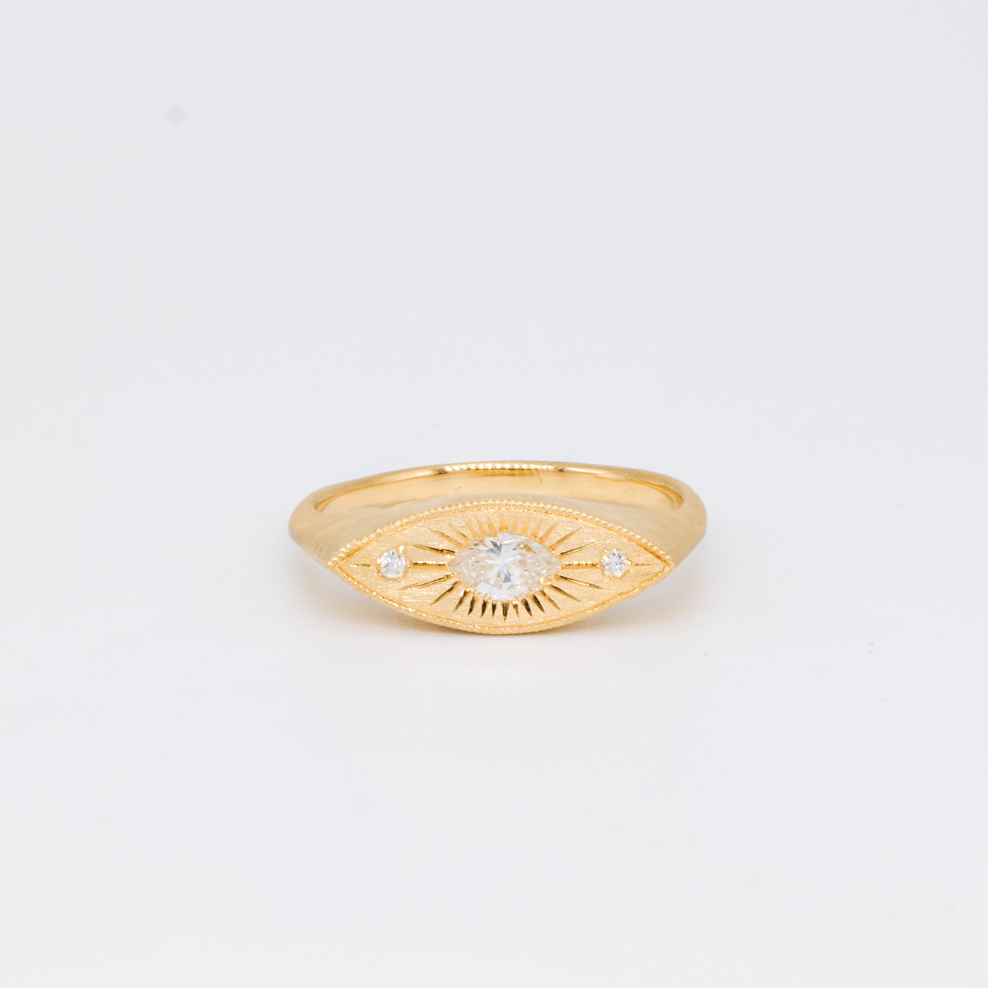 Petite Brilliant Third Eye Ring - Marquise Diamond (0.434ct)