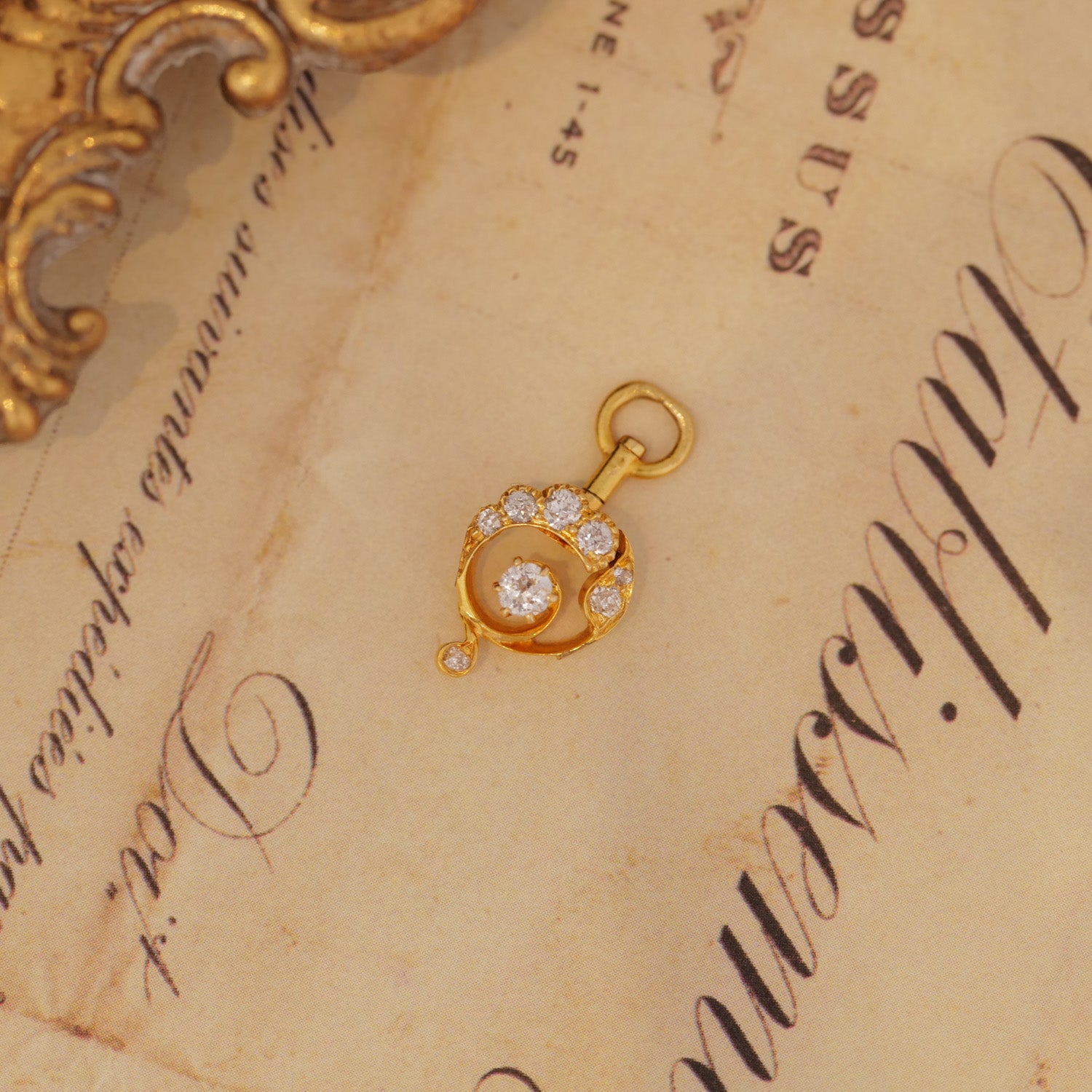 Antique Diamond Swirl Charm