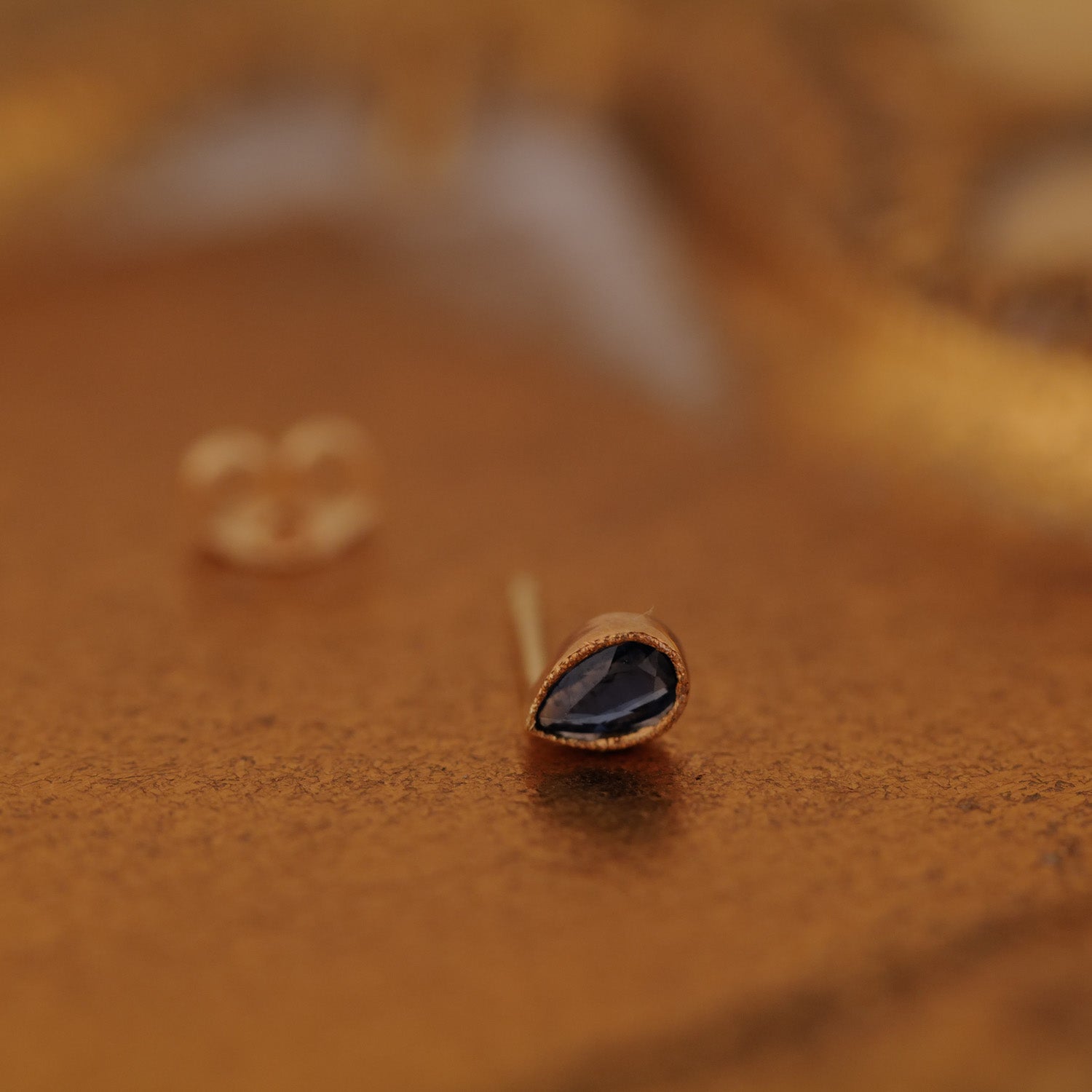 Vintage Sapphire Bezel Single Earring