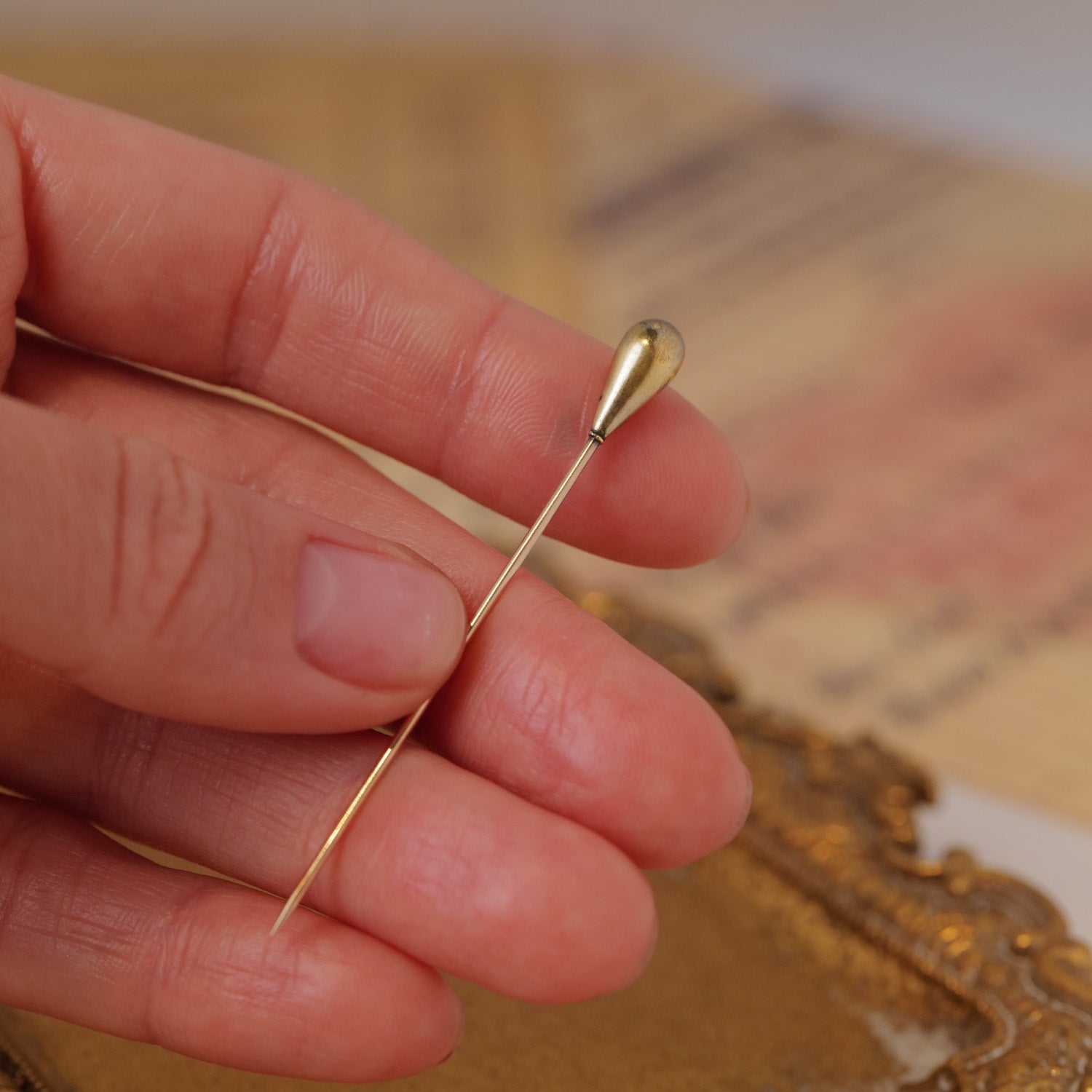 Vintage Teardrop Stick Pin