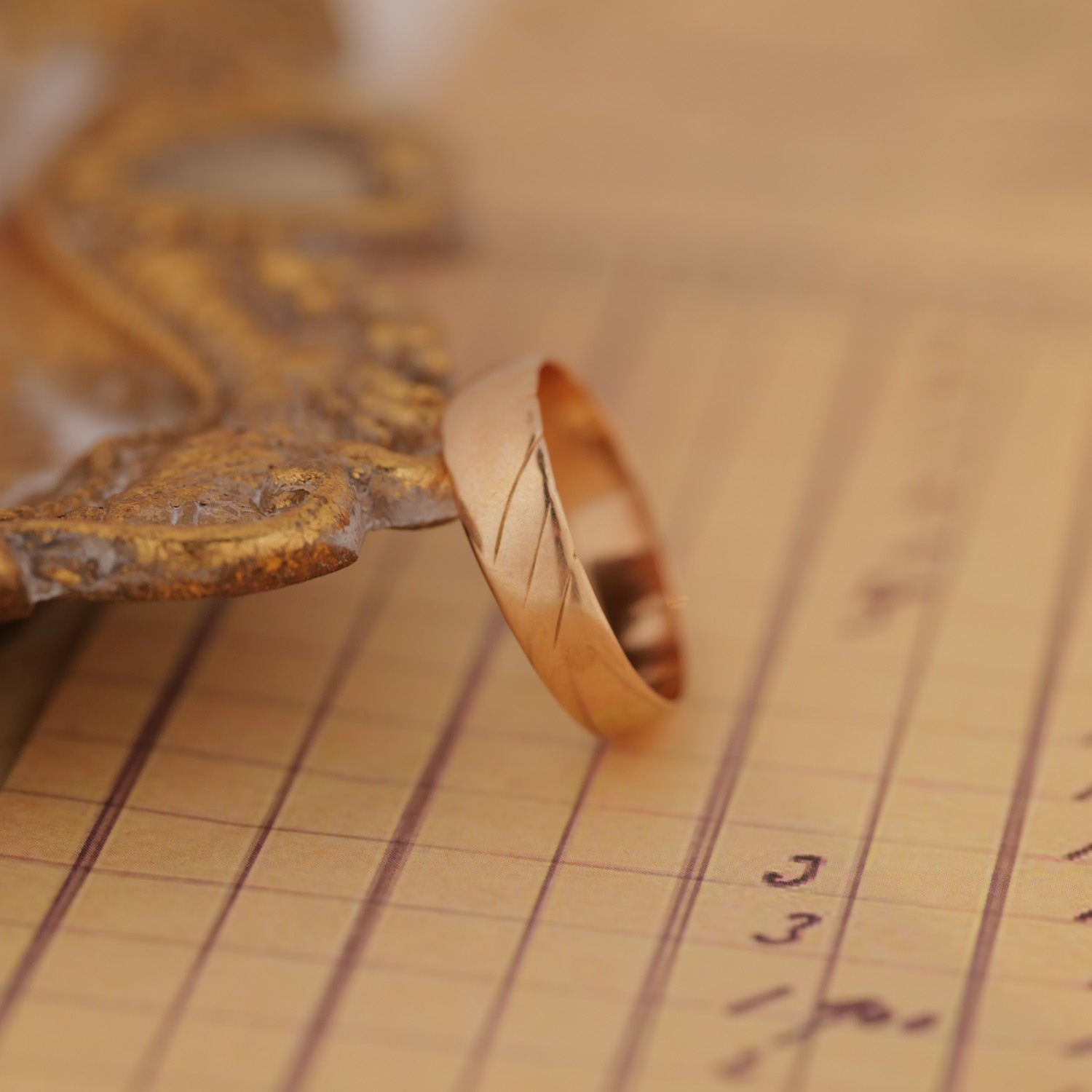 Antique Faint Lines Ring