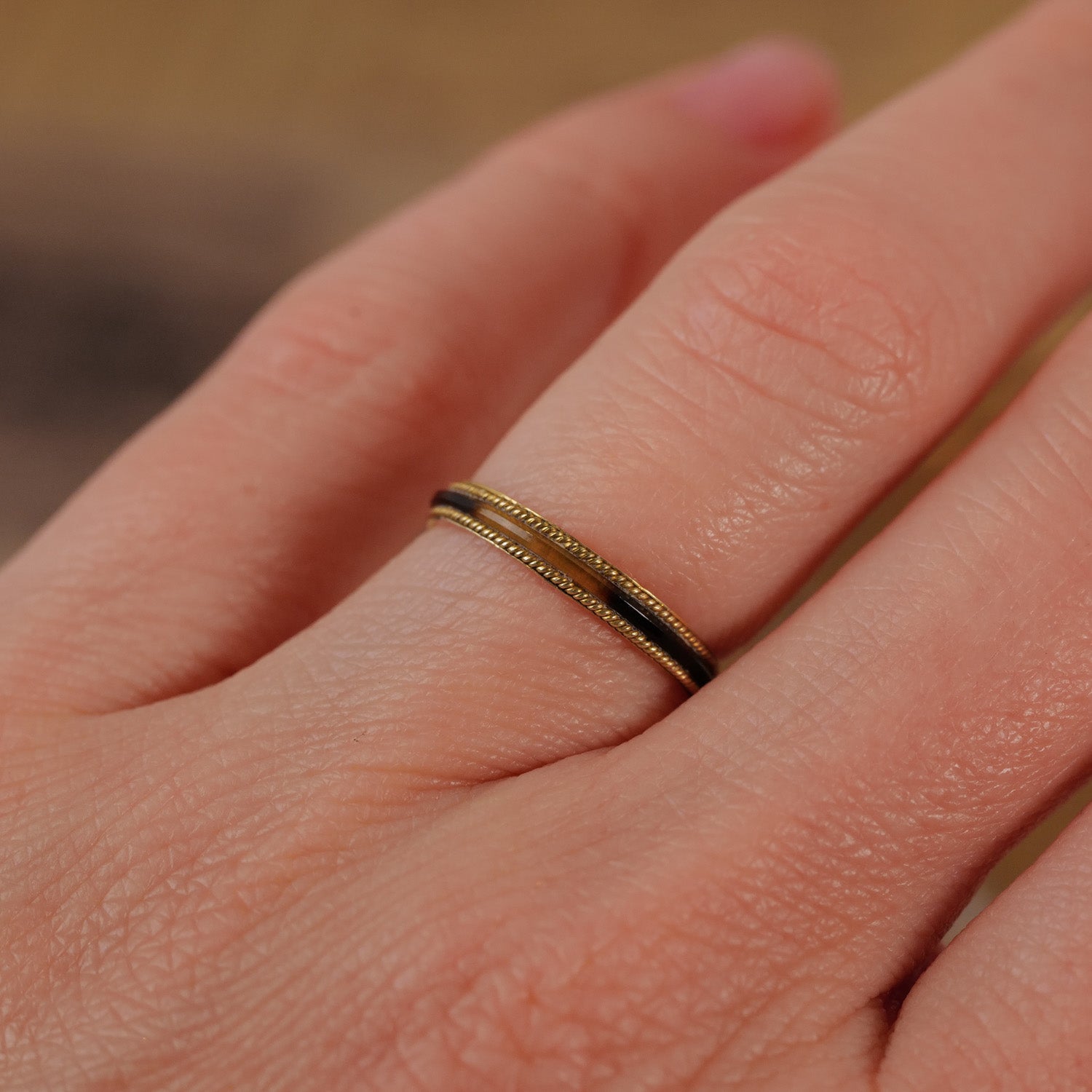 Vintage Tortoise Resin Inlay Ring
