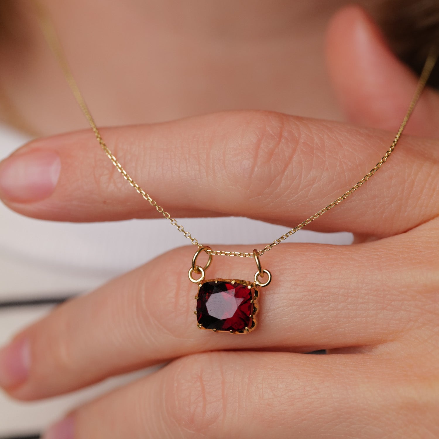 Antique Garnet Slider Charm