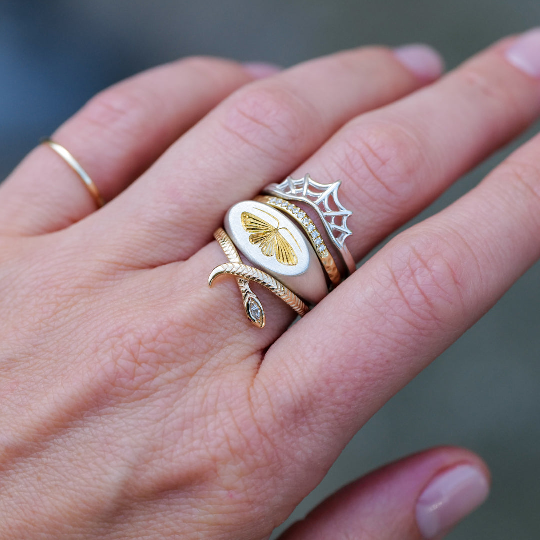 Moth Signet Ring