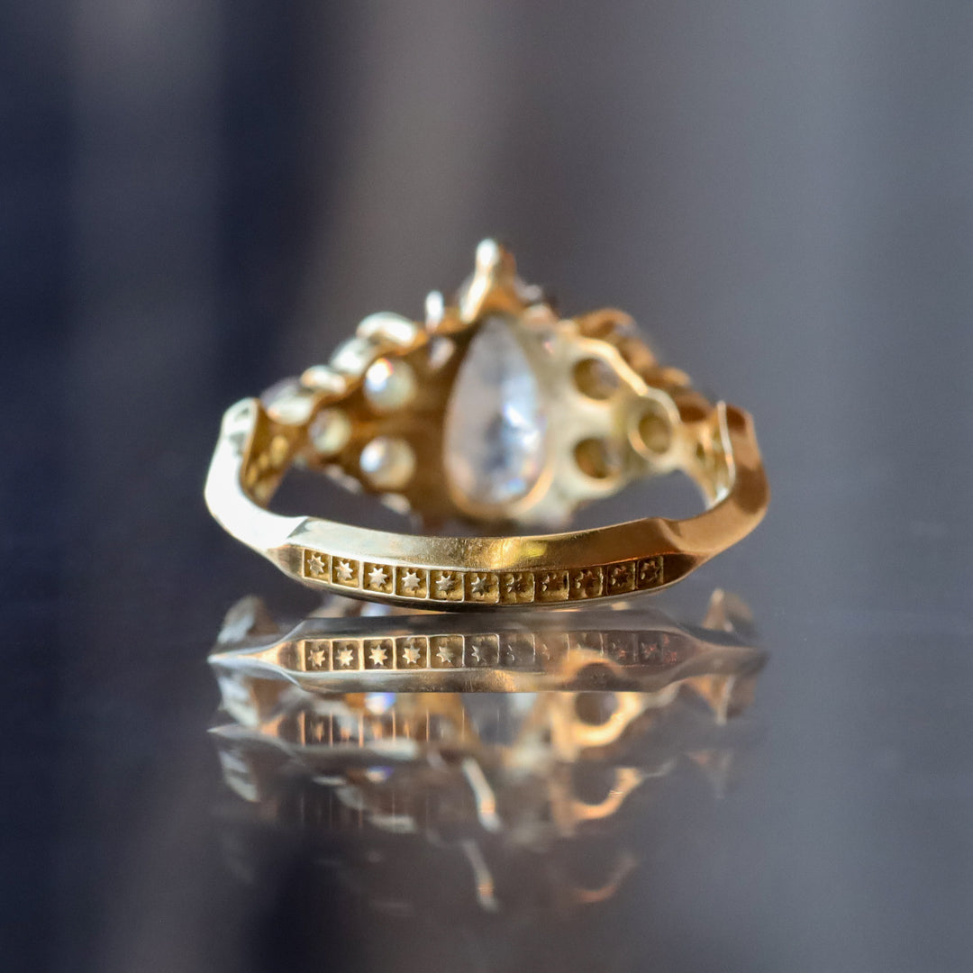 Nico Ring - Icy Salt & Pepper Rose Cut Pear Diamond (1.5ct)
