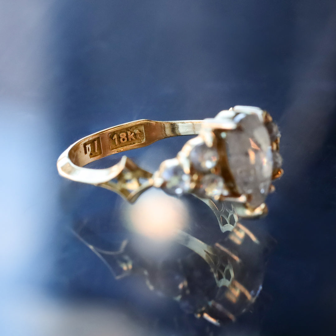 Nico Ring - Icy Salt & Pepper Rose Cut Pear Diamond (1.5ct)