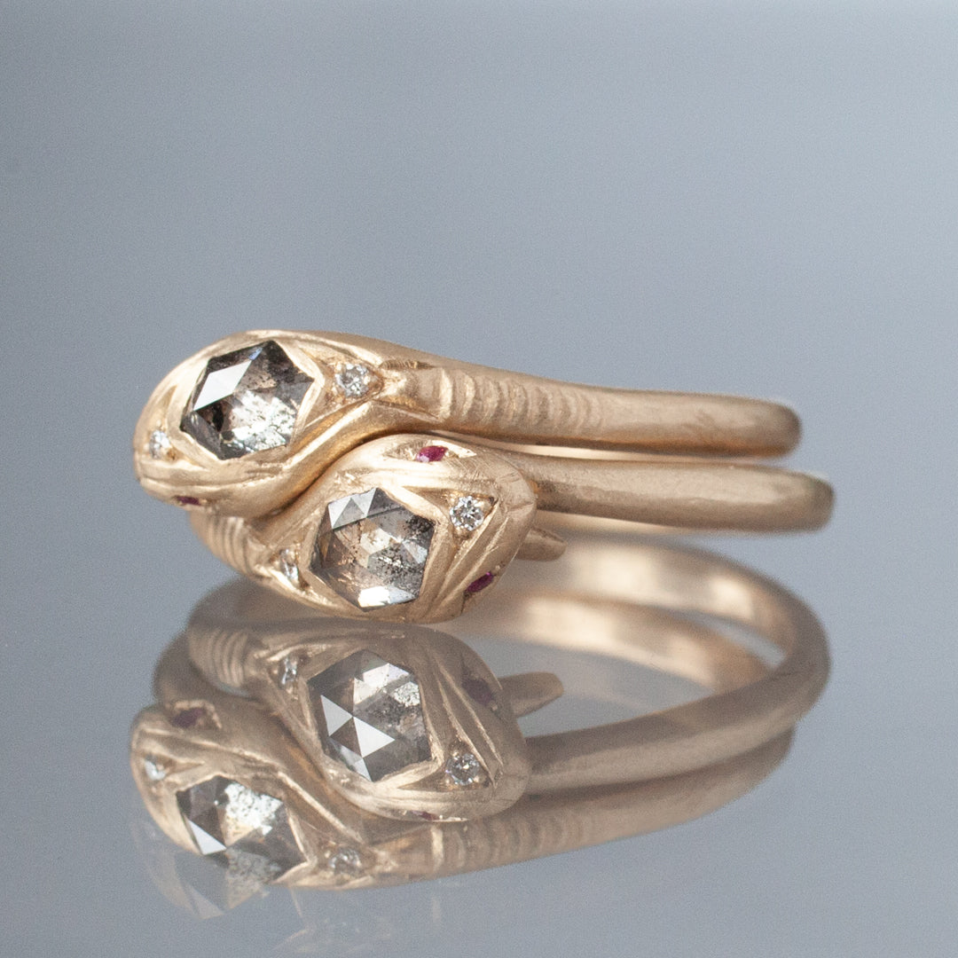 Victoria's Fede Ring - Salt & Pepper Hexagon Cut Diamond