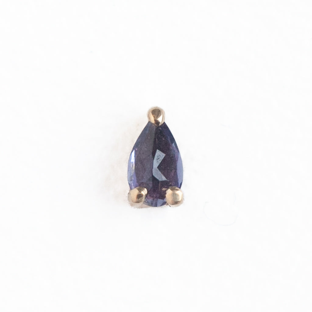 3 Prong Stone Pear - Colored (4x2mm)