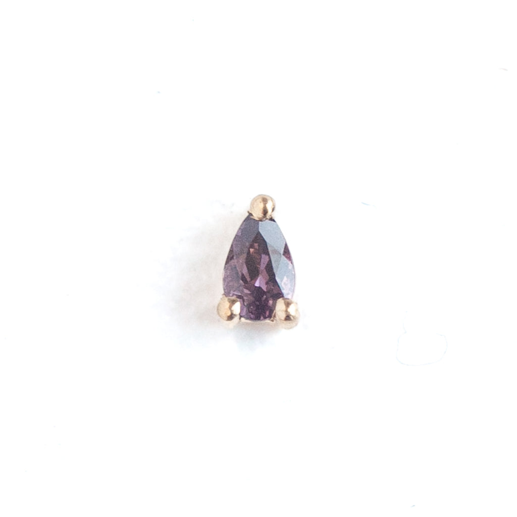 3 Prong Stone Pear - Colored (4x2mm)
