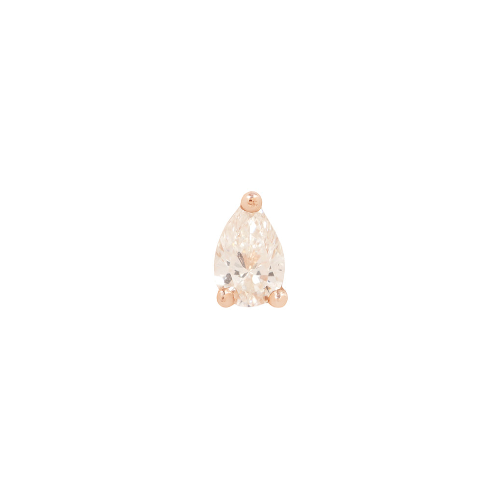 3 Prong Stone Pear - White Diamond