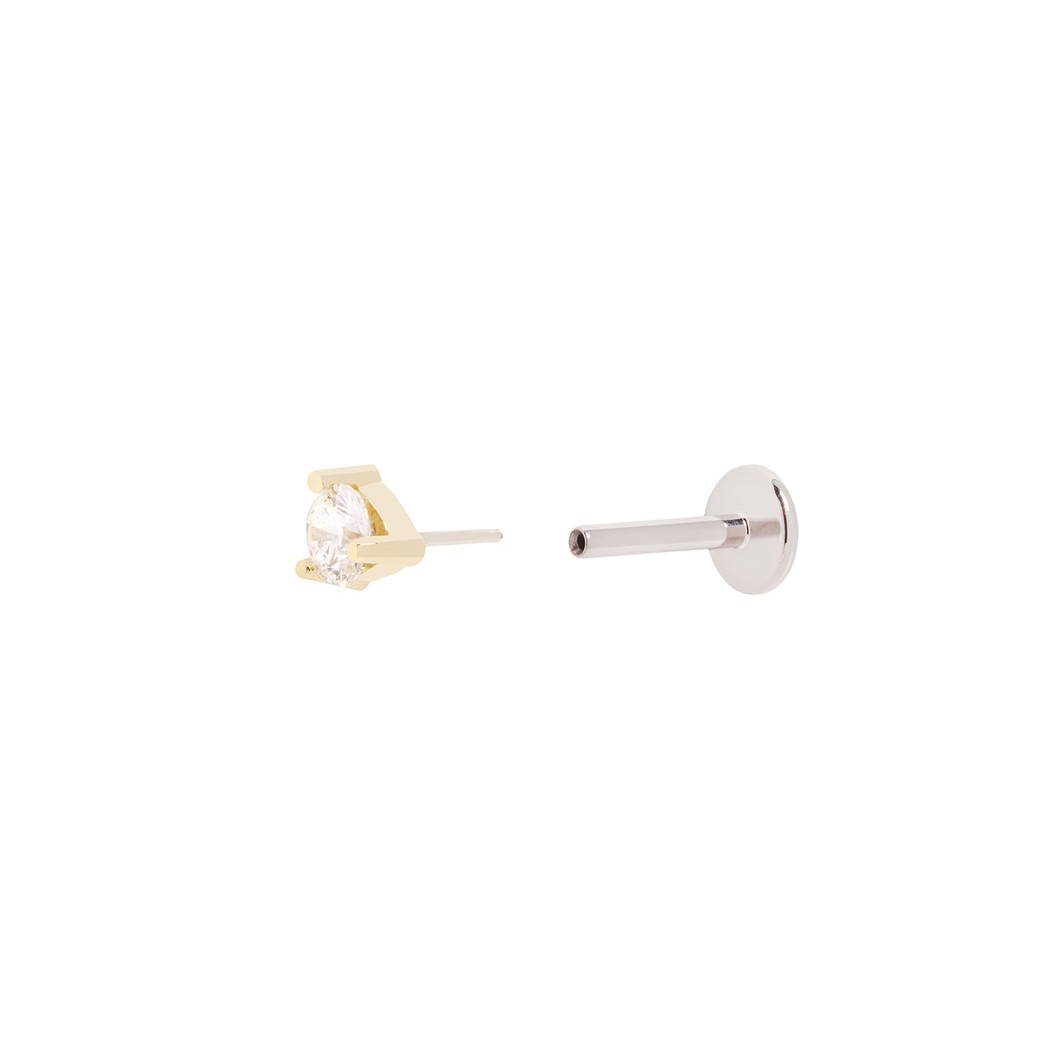 3 Prong Round - White Diamond (3mm)