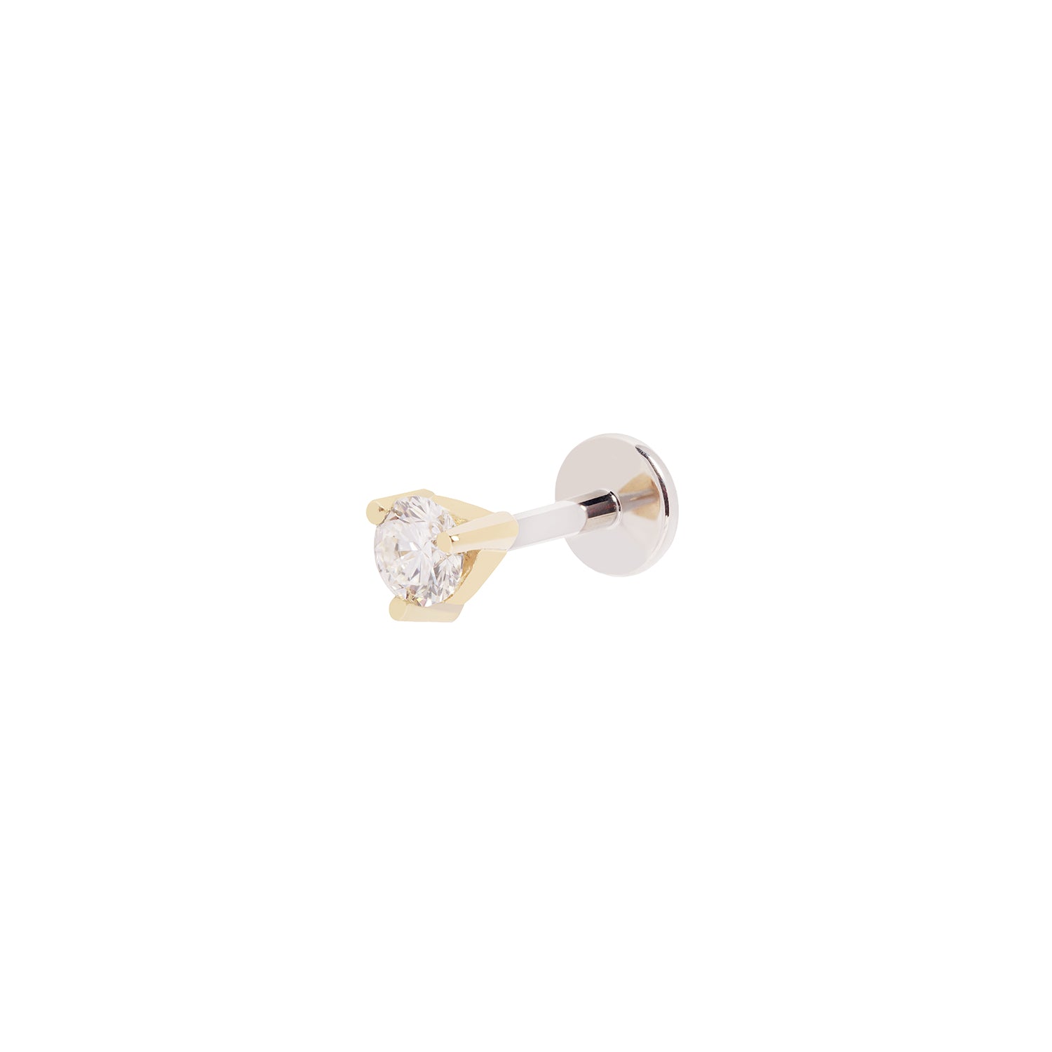 3 Prong Round - White Diamond (3mm)