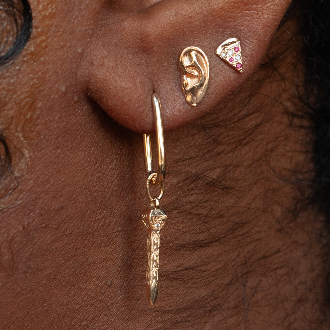 Petite Rectangle Huggie Hoop