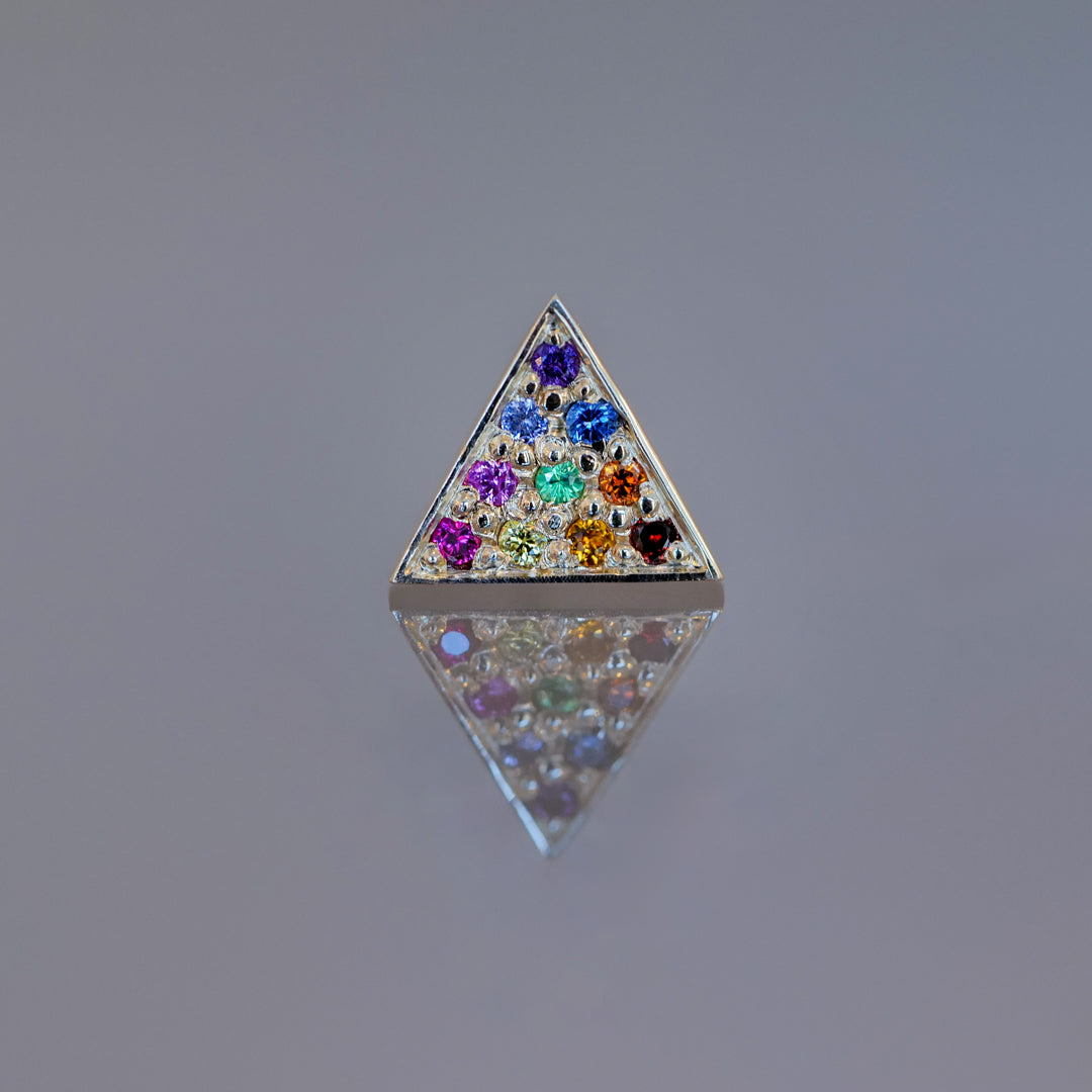 Rainbow Pride Flag Triangle Stud